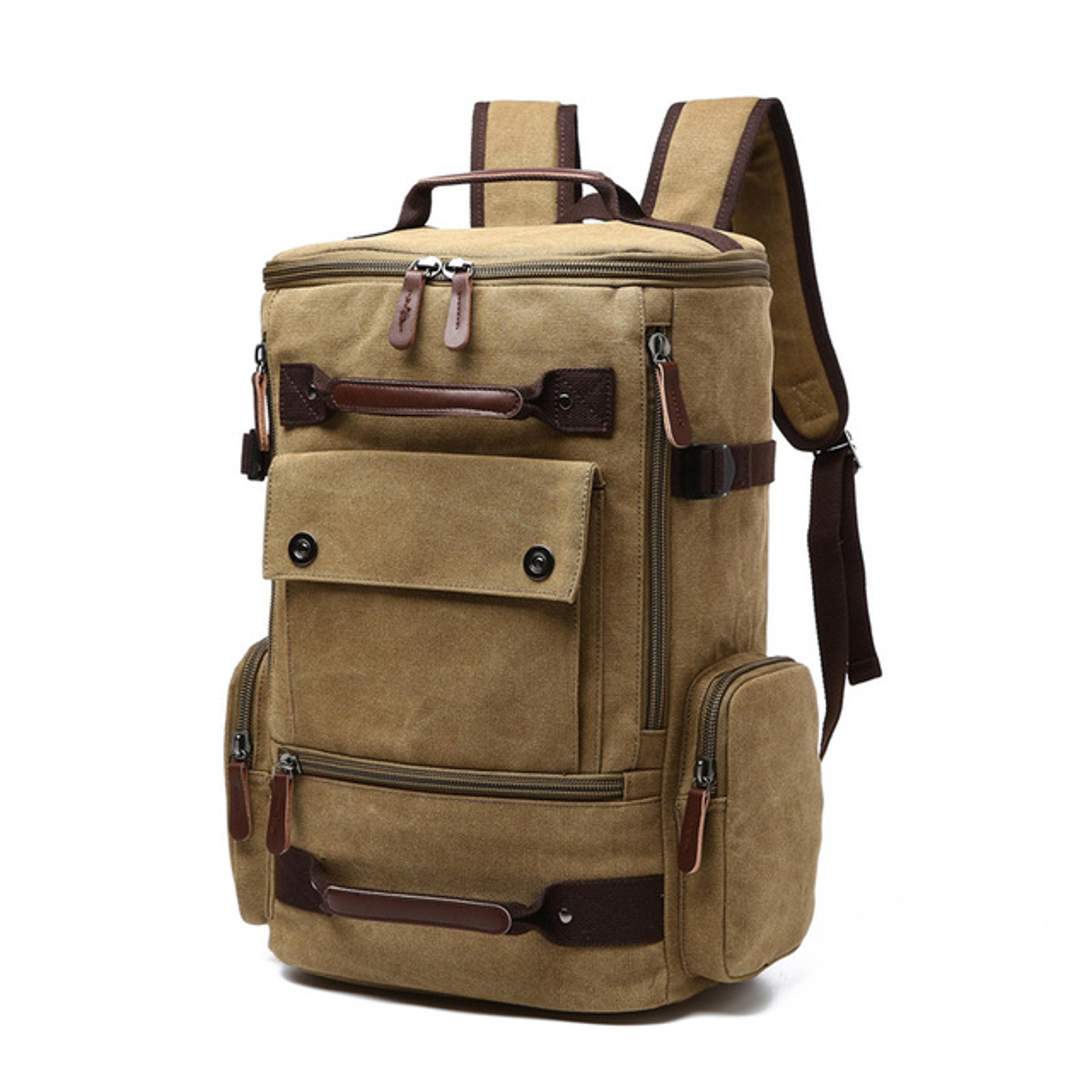 Vintage Canvas Laptop Backpack Large Capacity Travel School Rucksack For Men 6