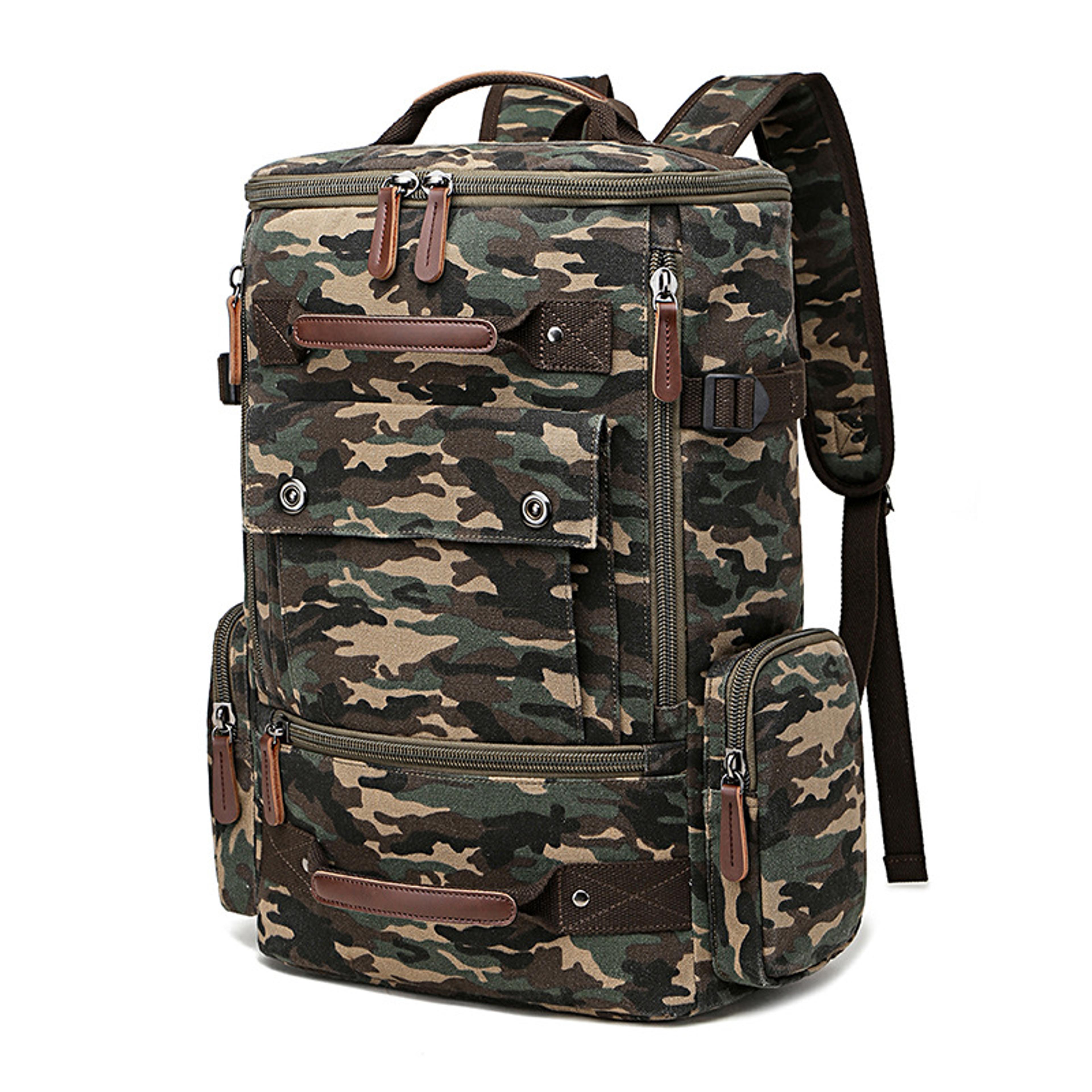 Vintage Canvas Laptop Backpack Large Capacity Travel School Rucksack For Men 7