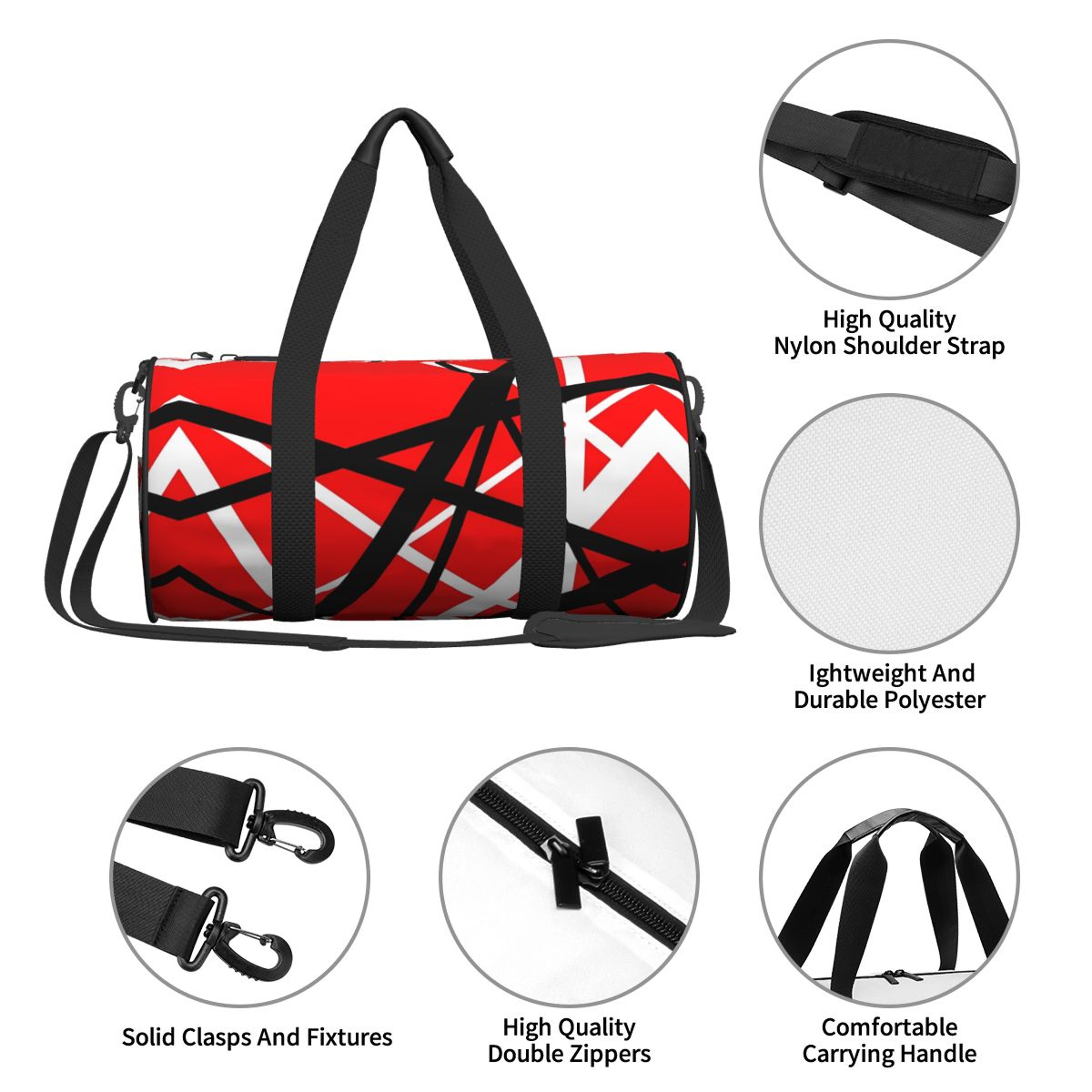 Van Halen Vintage Gym Duffel Bag With Shoe Compartment For Sports Travel  Weekend Getaways 3