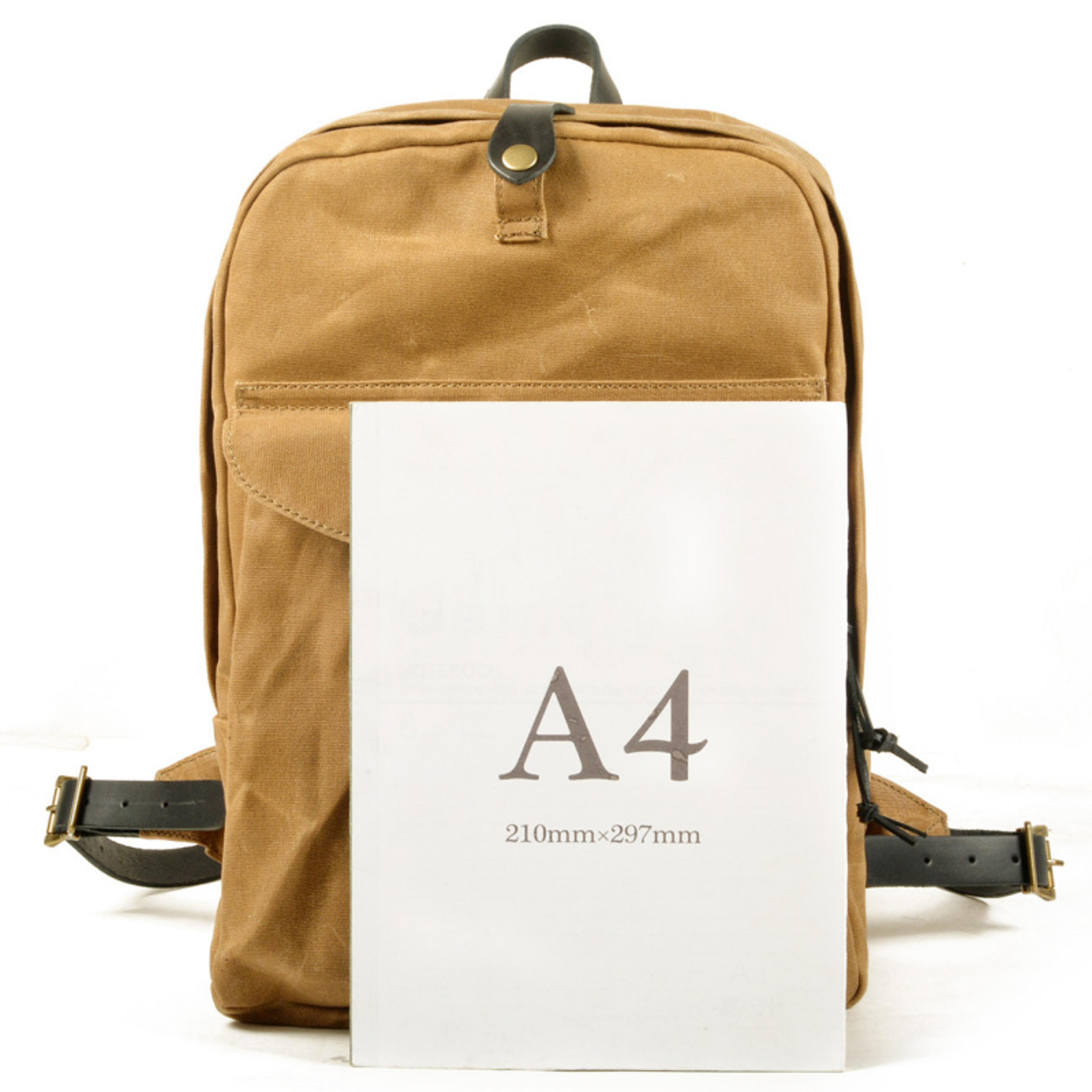 Heritage Canvas Backpack Large Capacity Vintage Travel Backpack With Leather Trim 6