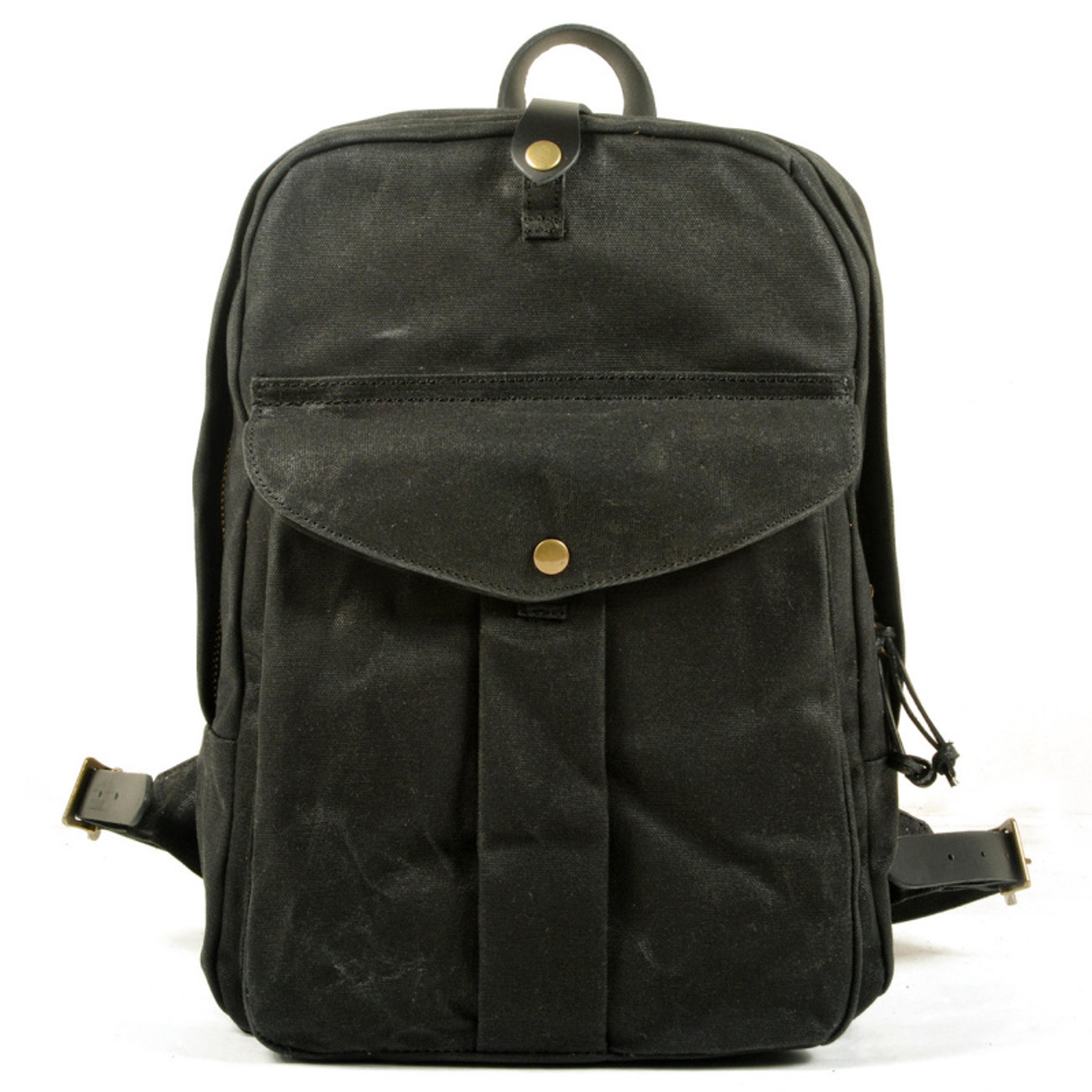 Heritage Canvas Backpack Large Capacity Vintage Travel Backpack With Leather Trim 9