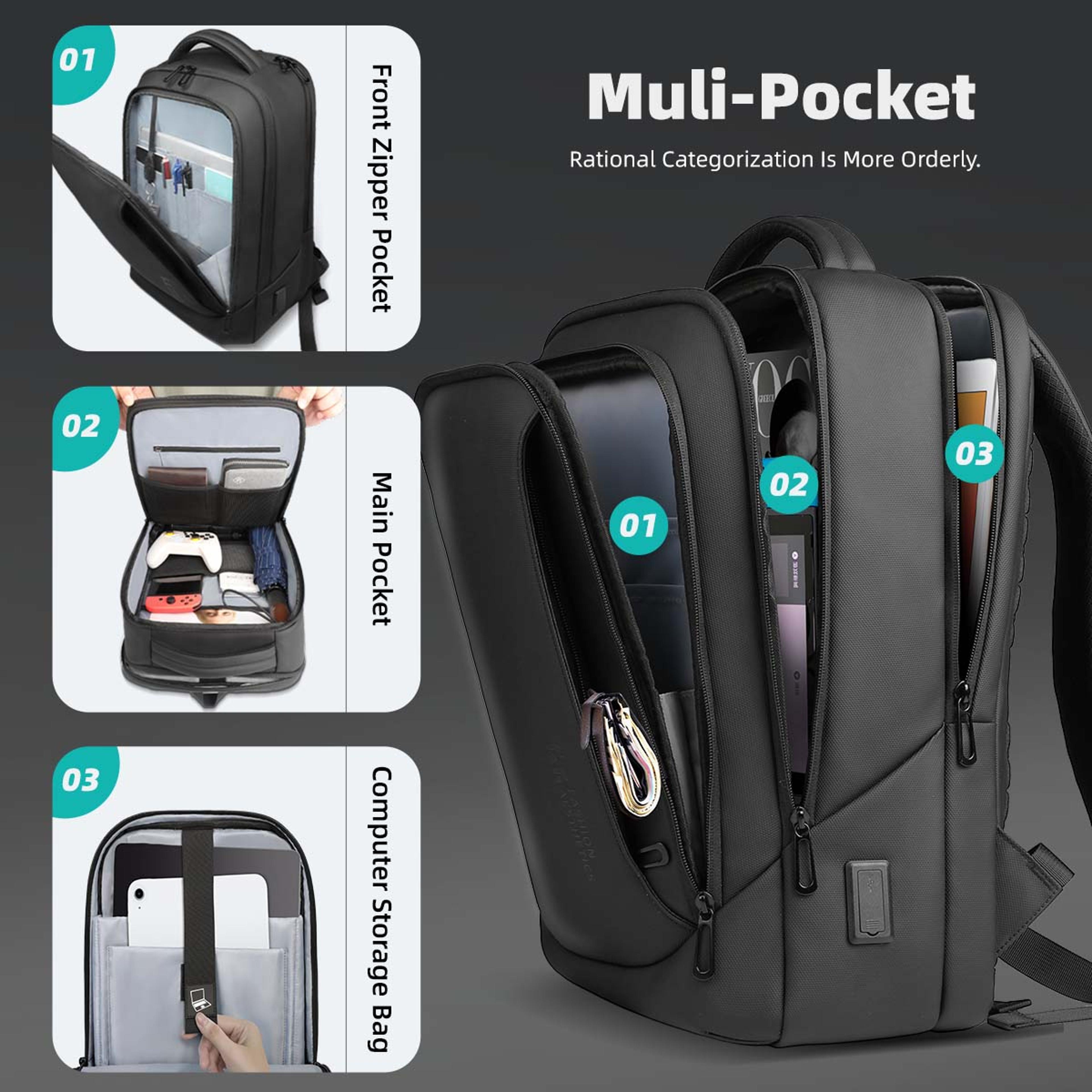 Laptop Backpack With USB Charging For Men Back To School Backpack Business Travel  College Bag 7