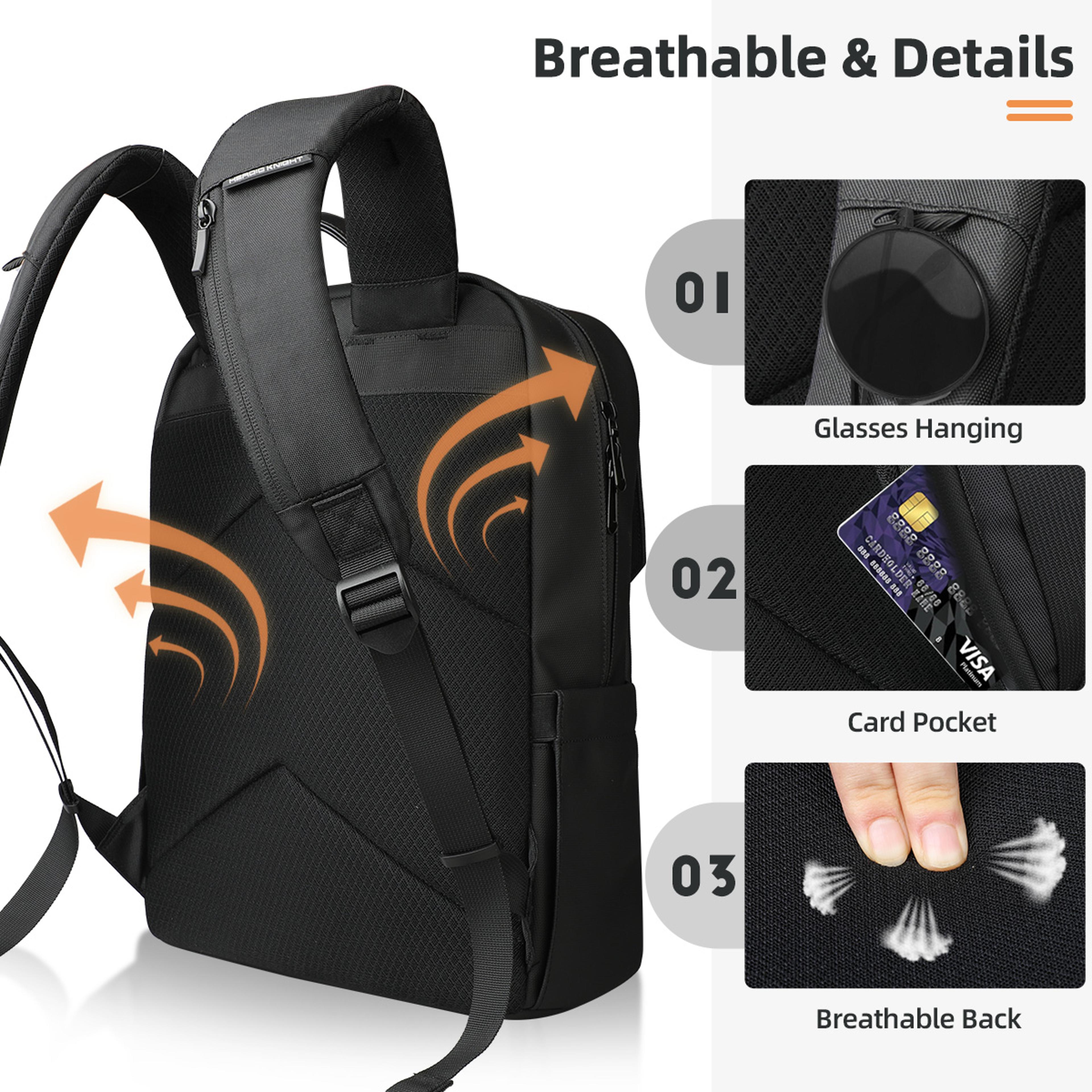 Laptop Backpack For Men With Back To School Backpack Business Travel Daypack 5