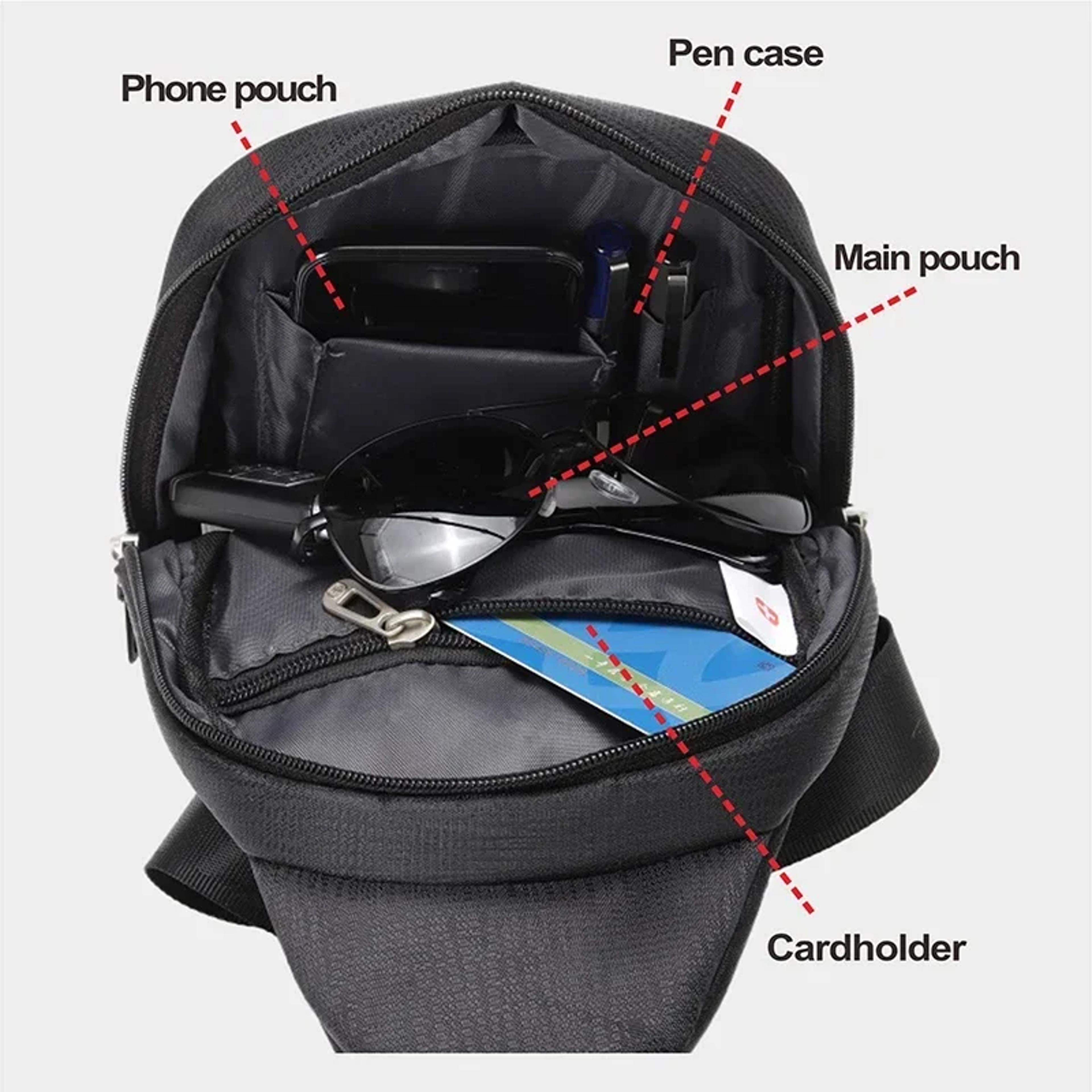 Mens Sling Bag Waterproof Crossbody Chest Bag Large Capacity Back To School Backpack 1