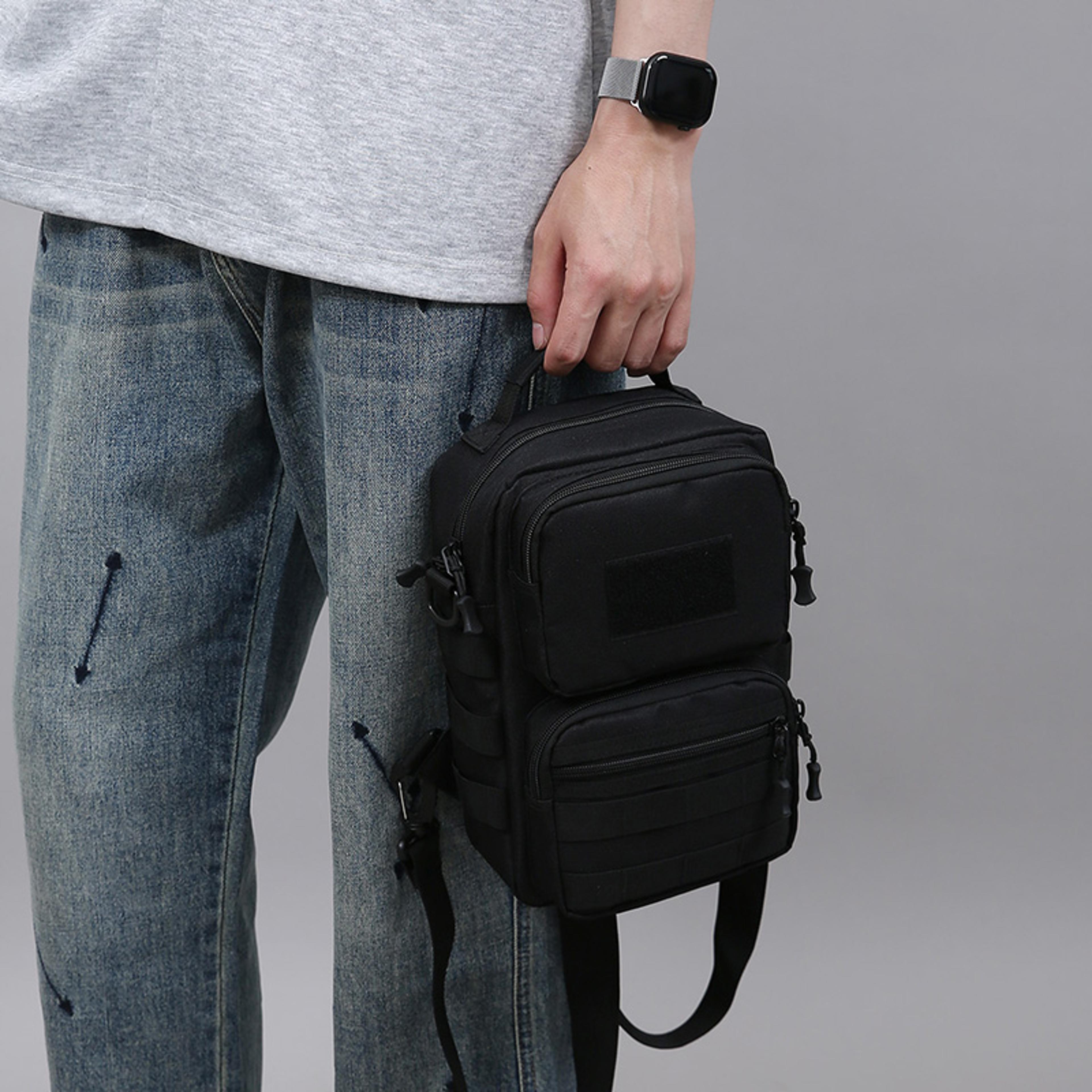 Men Tactical Fishing Chest Bag Outdoor Sling Shoulder Bag Durable Crossbody Pack For Hiking Camping 5
