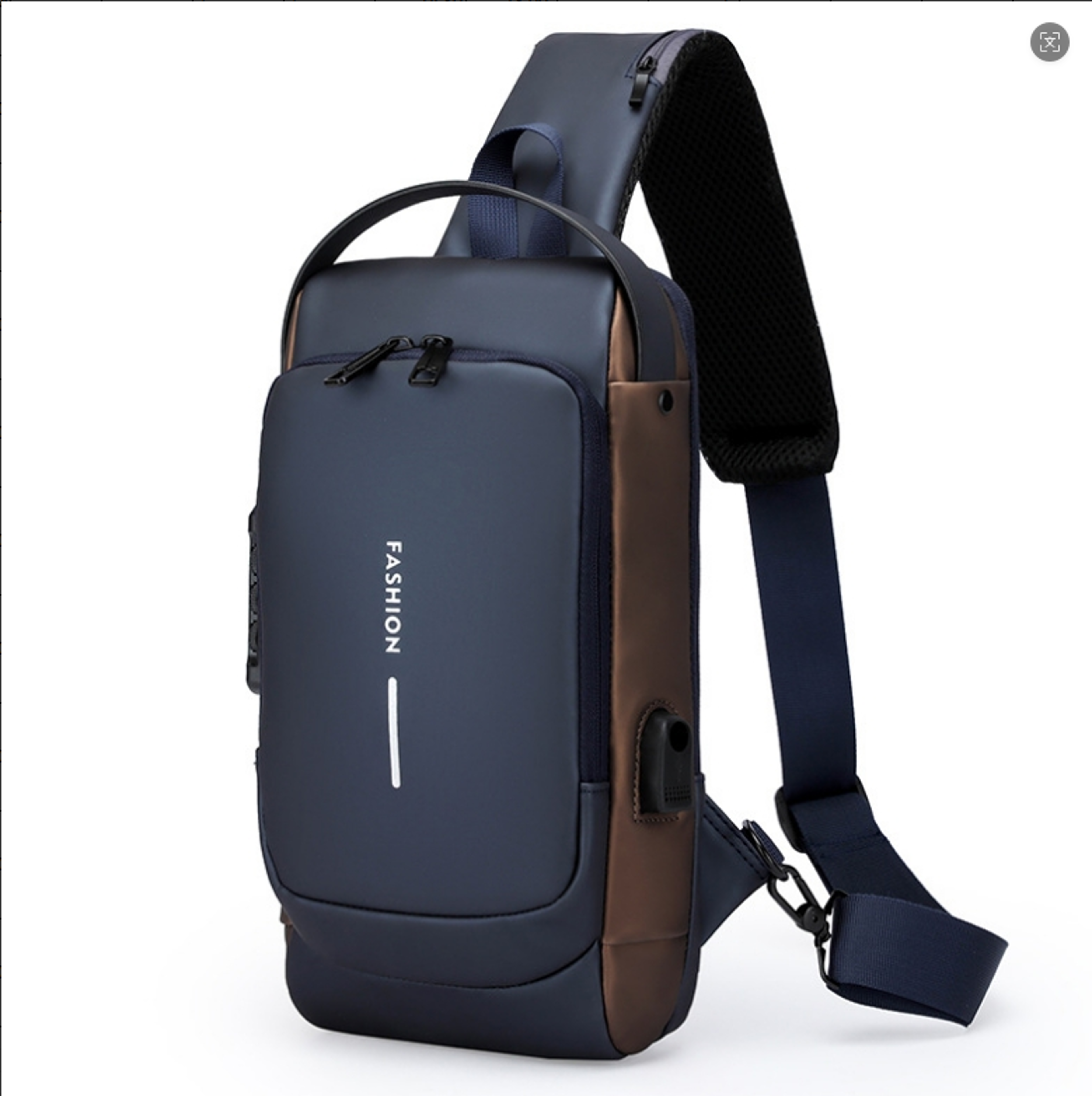 Anti Theft Chest Bag For Men Waterproof Sling Backpack With USB Port Password Lock Crossbody Travel 1