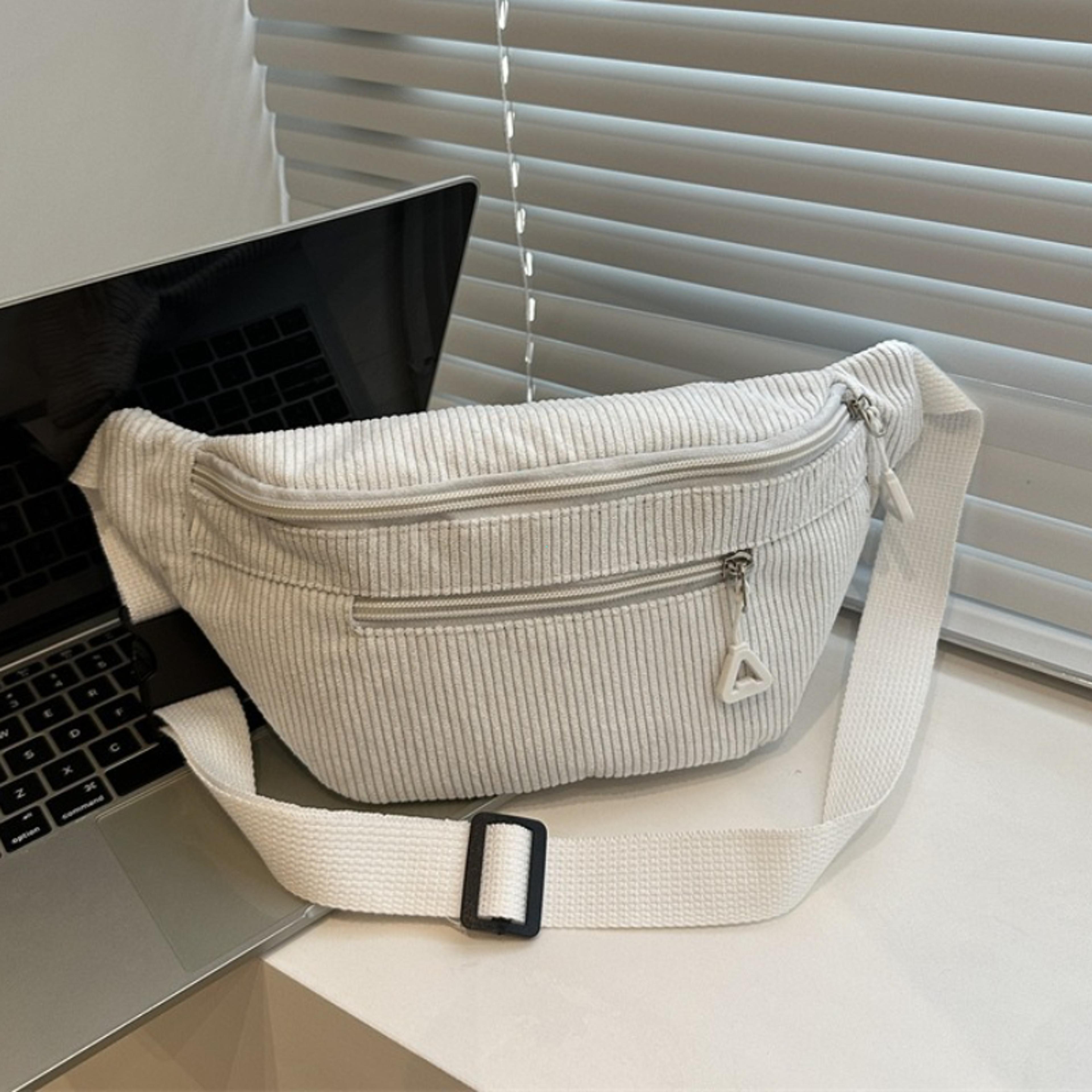 Corduroy Crossbody Fanny Pack Lightweight Retro Chest Waist Bag For Everyday Travel 7