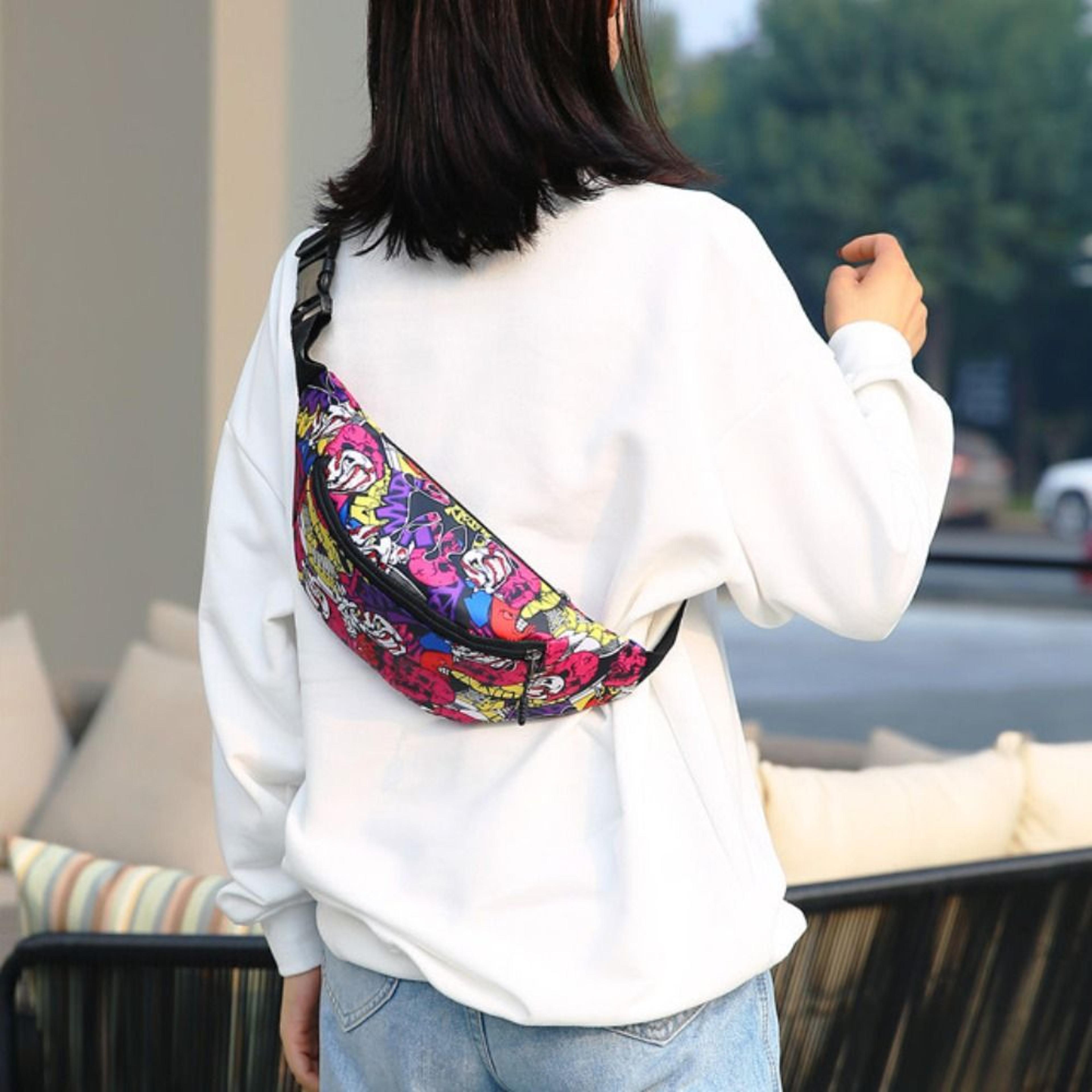 Vibrant Floral Waterproof Fanny Pack Large Capacity Travel Crossbody Bag 8