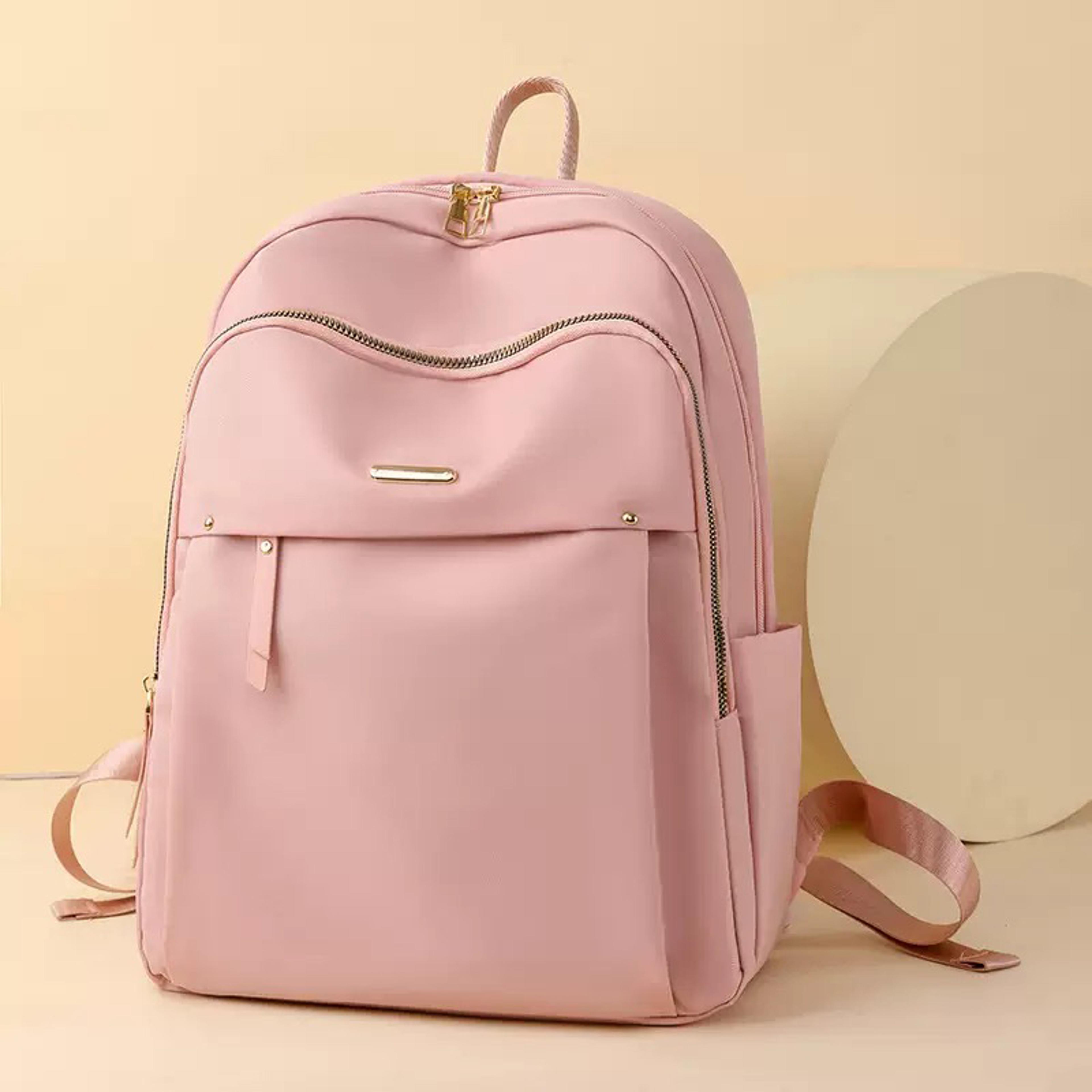Lightweight Waterproof Nylon Travel Backpack For Women With Gold Zippers 2
