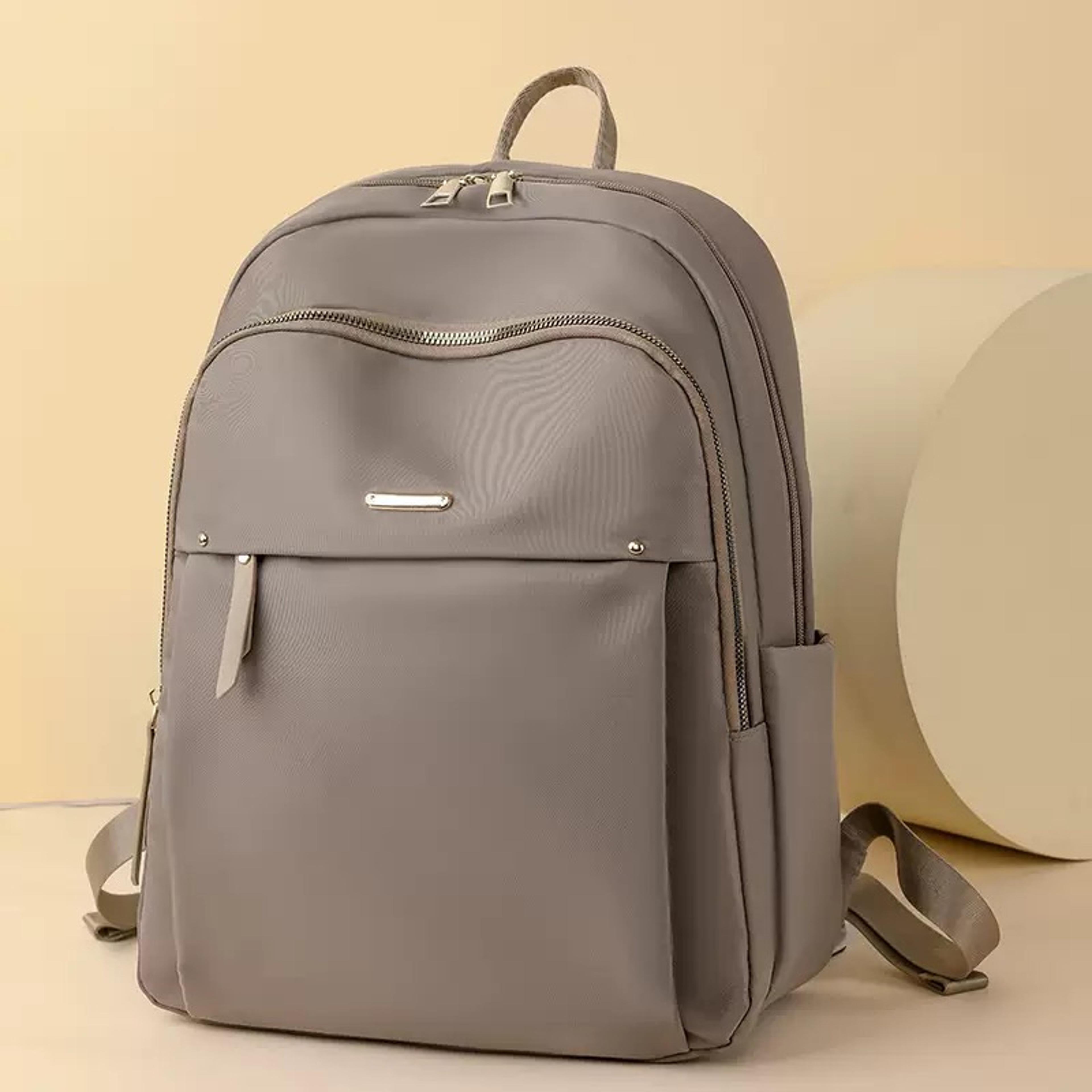 Lightweight Waterproof Nylon Travel Backpack For Women With Gold Zippers 1