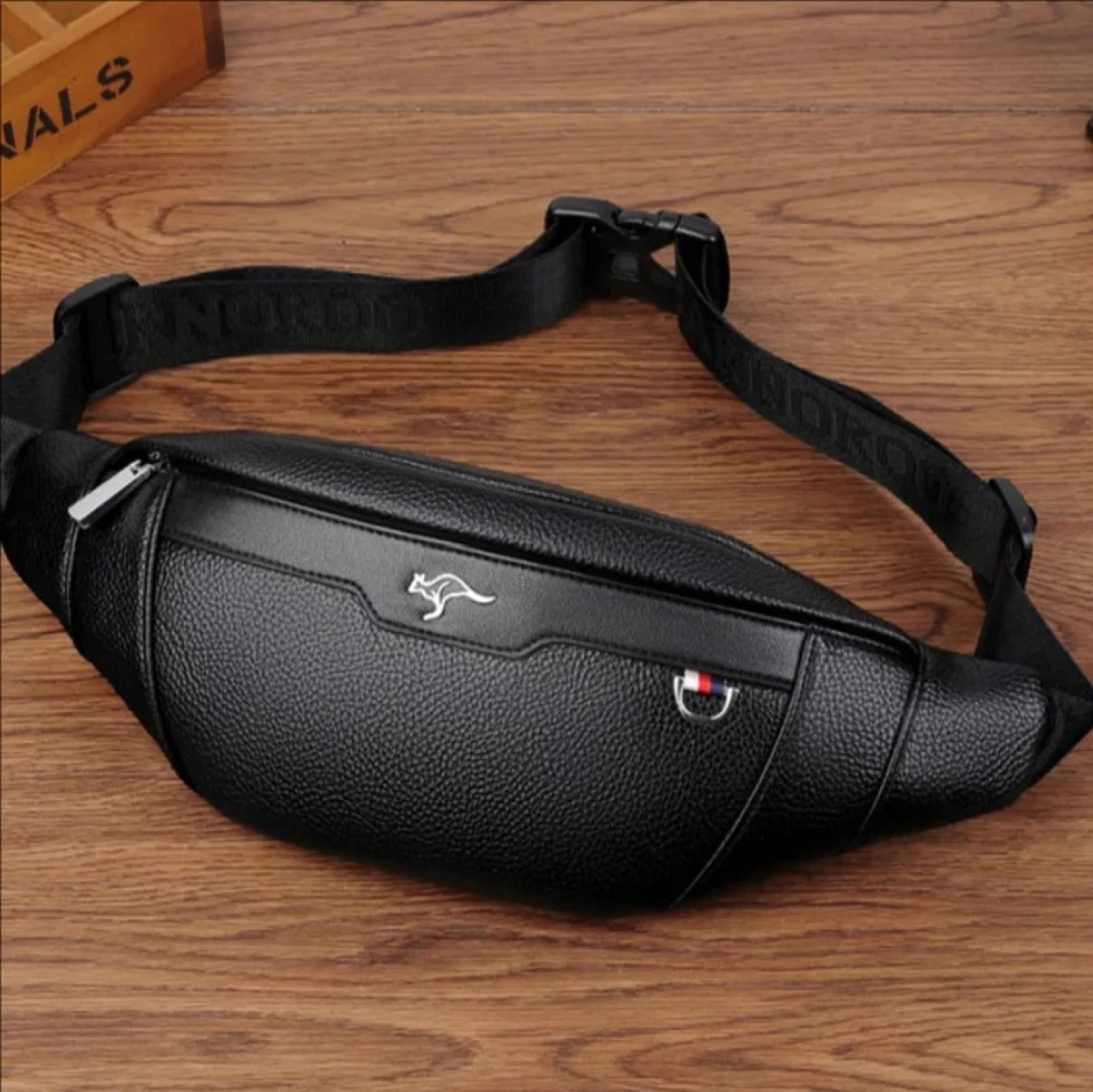 Business Leather Waist Bag Multifunctional Crossbody Chest Bag For Men 3