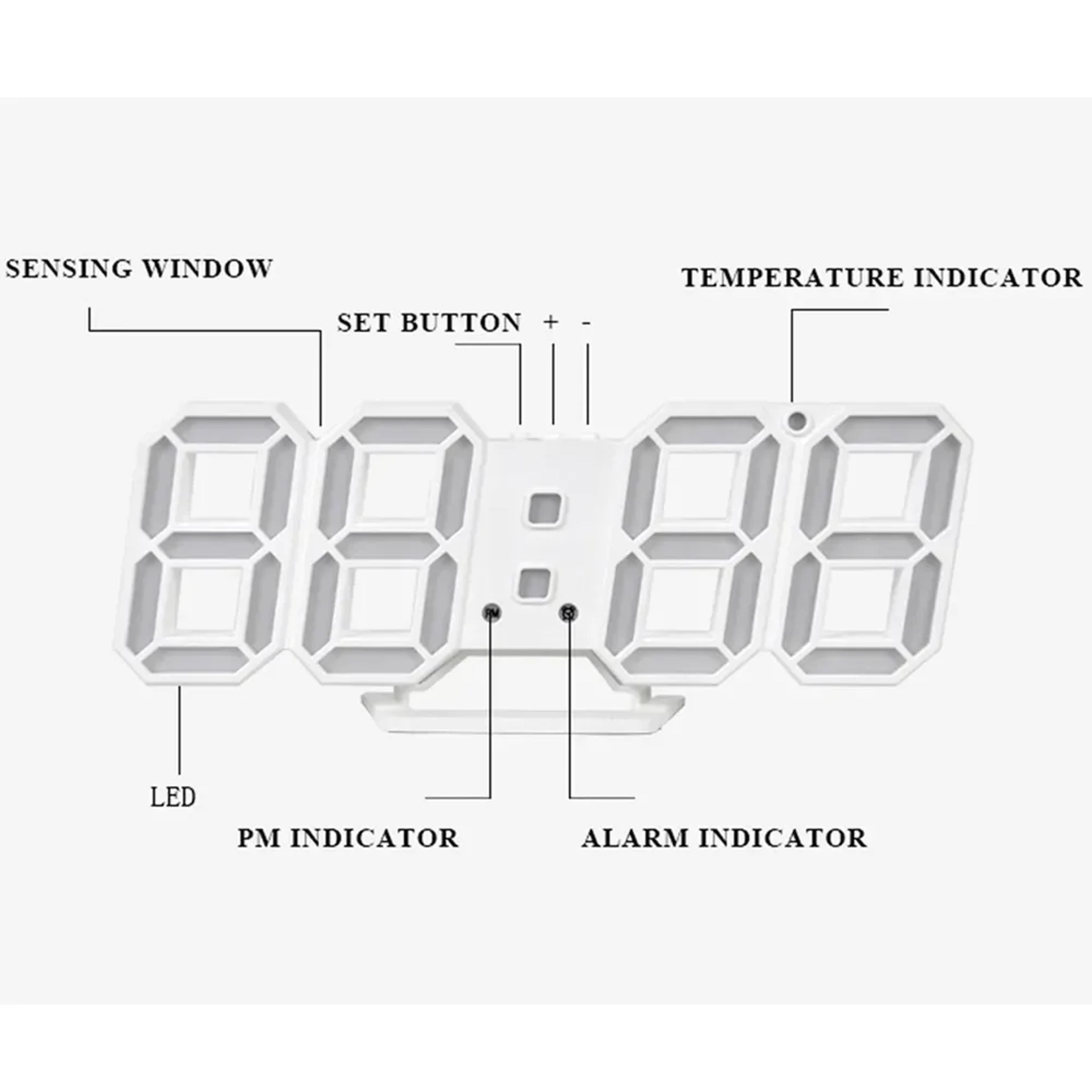 Modern Digital Wall Clock LED Desk Clock With Alarm Temperature Display For Bedroom Living Room Off 8