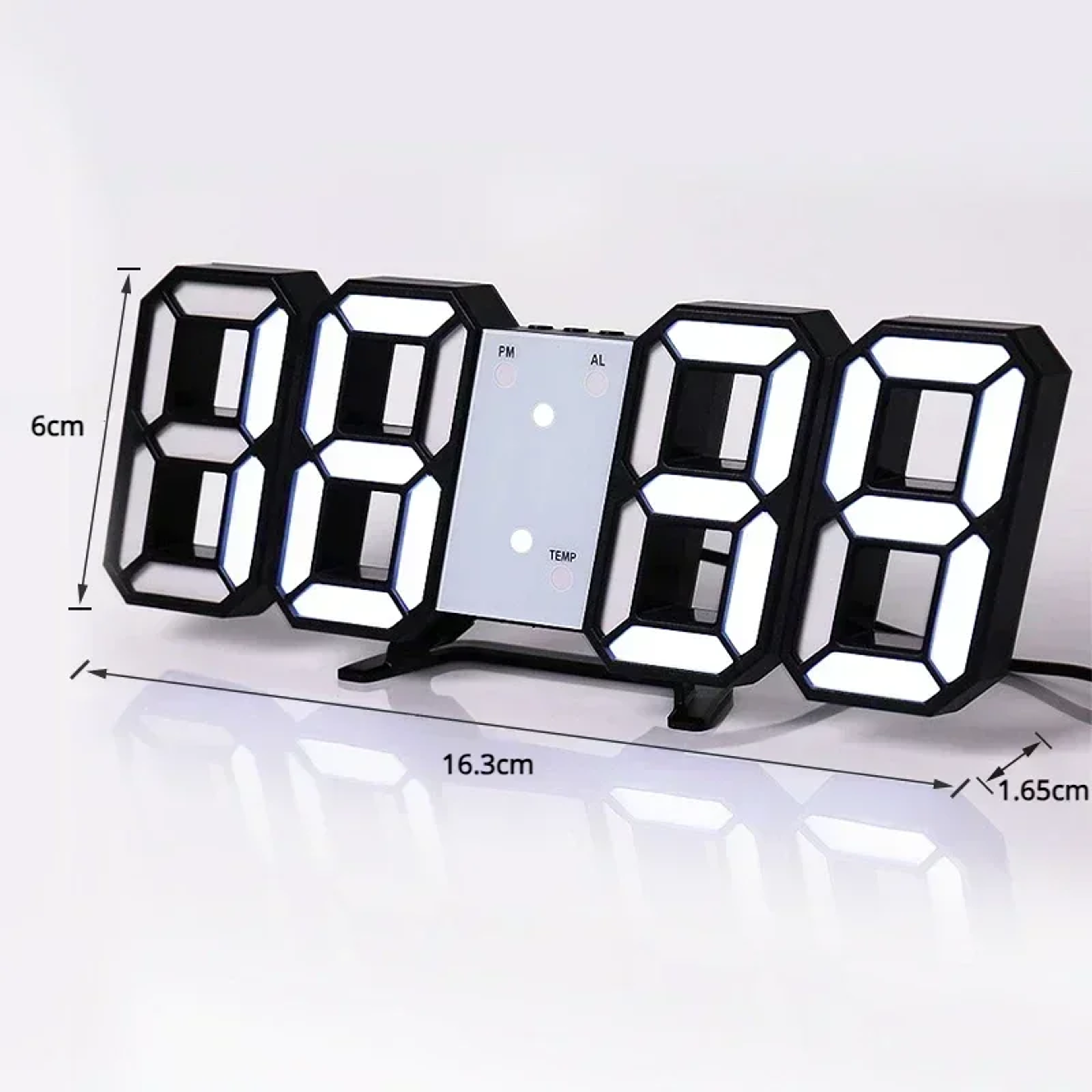 LED Digital Wall Clock With Alarm Modern Wall Clock LED Desk Clock For Bedroom Living Room Office 6