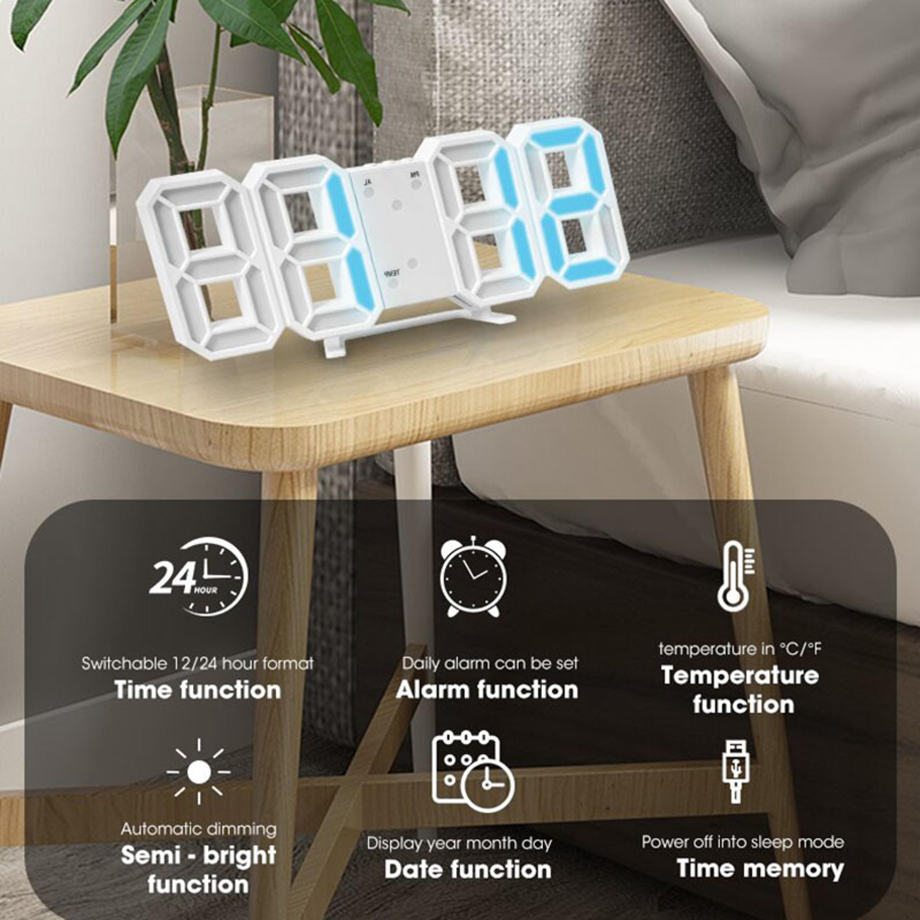 LED Digital Alarm Clock With Temperature Display Wall And Desk Clock For Home Office Bedroom 2