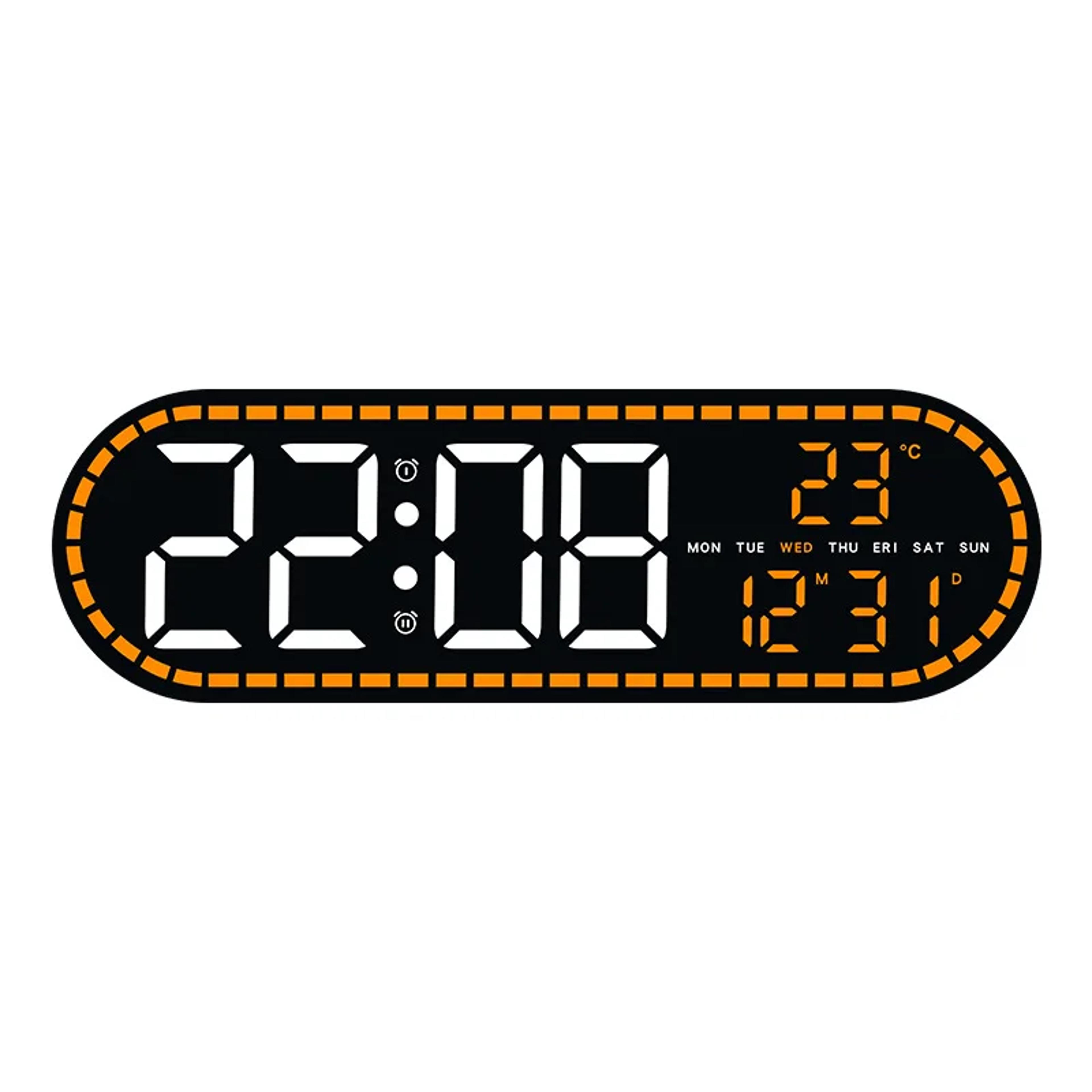 Digital LED Wall Clock With Dual Alarm Large Display Clock Temperature Date Calendar For Bedroom Of 3