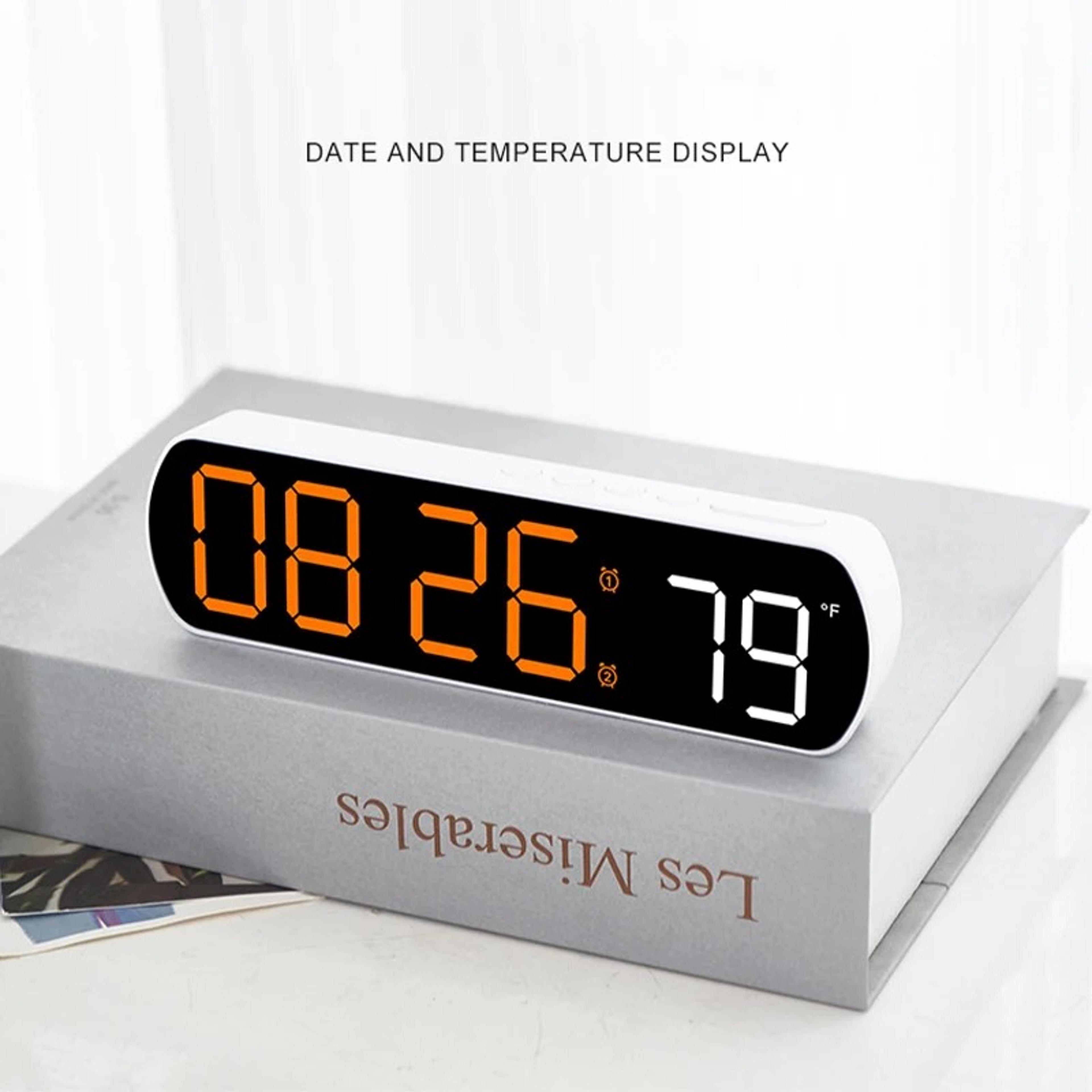 Voice Activated Digital Alarm Clock With LED Display Temperature Date And Night Mode 7