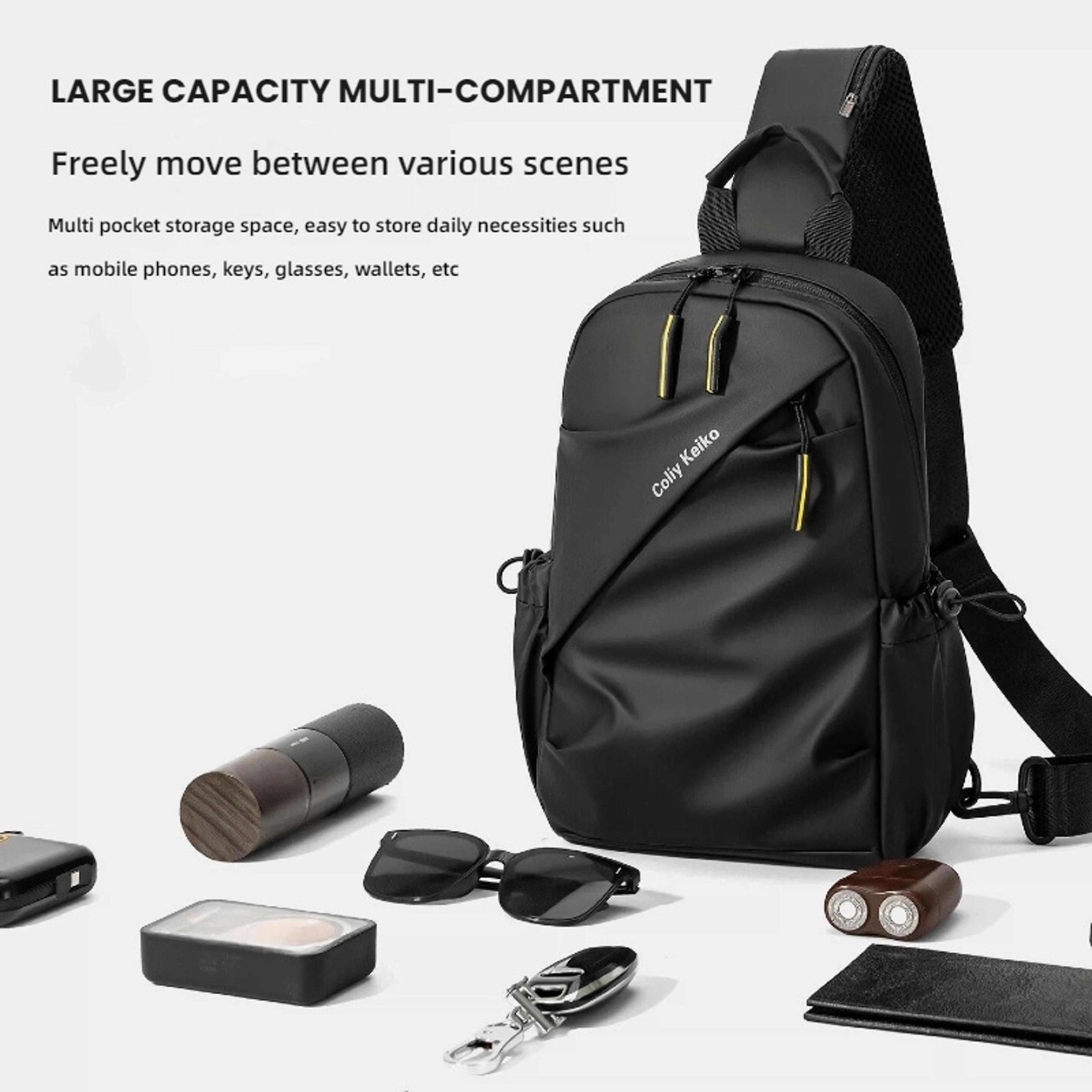 Minimalist Waterproof Chest Bag Men Crossbody Shoulder Bag Travel Sling Backpack 4