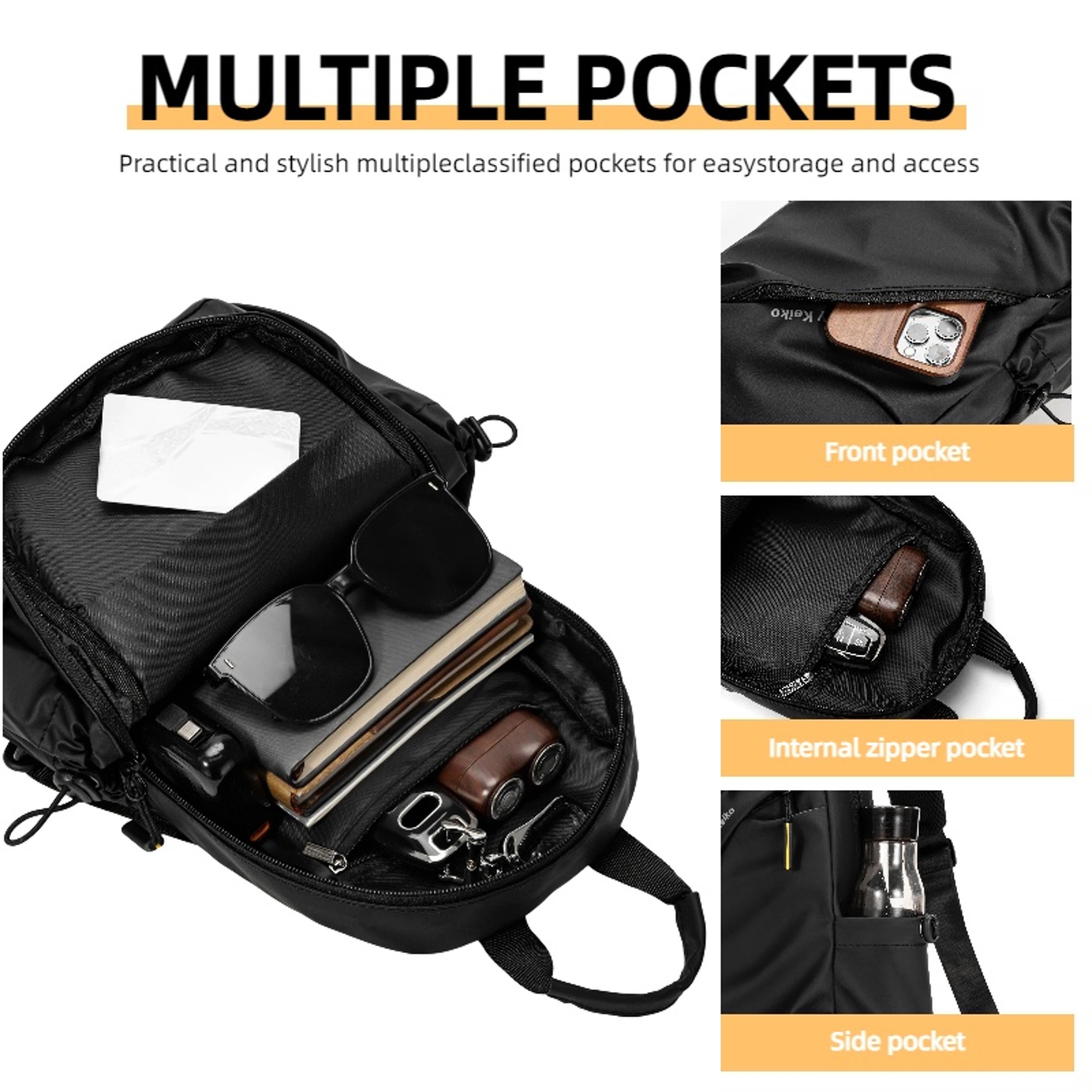 Minimalist Waterproof Chest Bag Men Crossbody Shoulder Bag Travel Sling Backpack 5