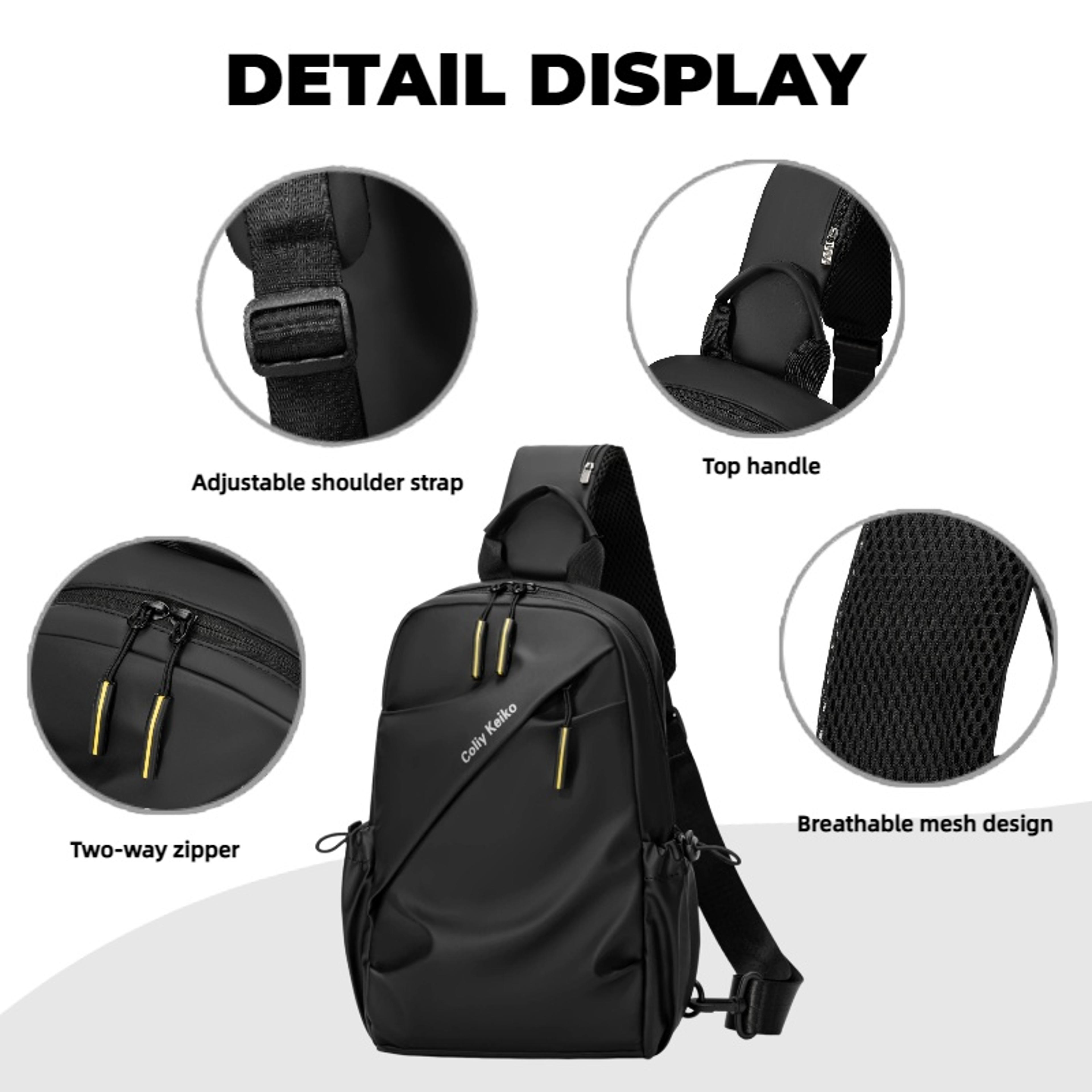 Minimalist Waterproof Chest Bag Men Crossbody Shoulder Bag Travel Sling Backpack 6