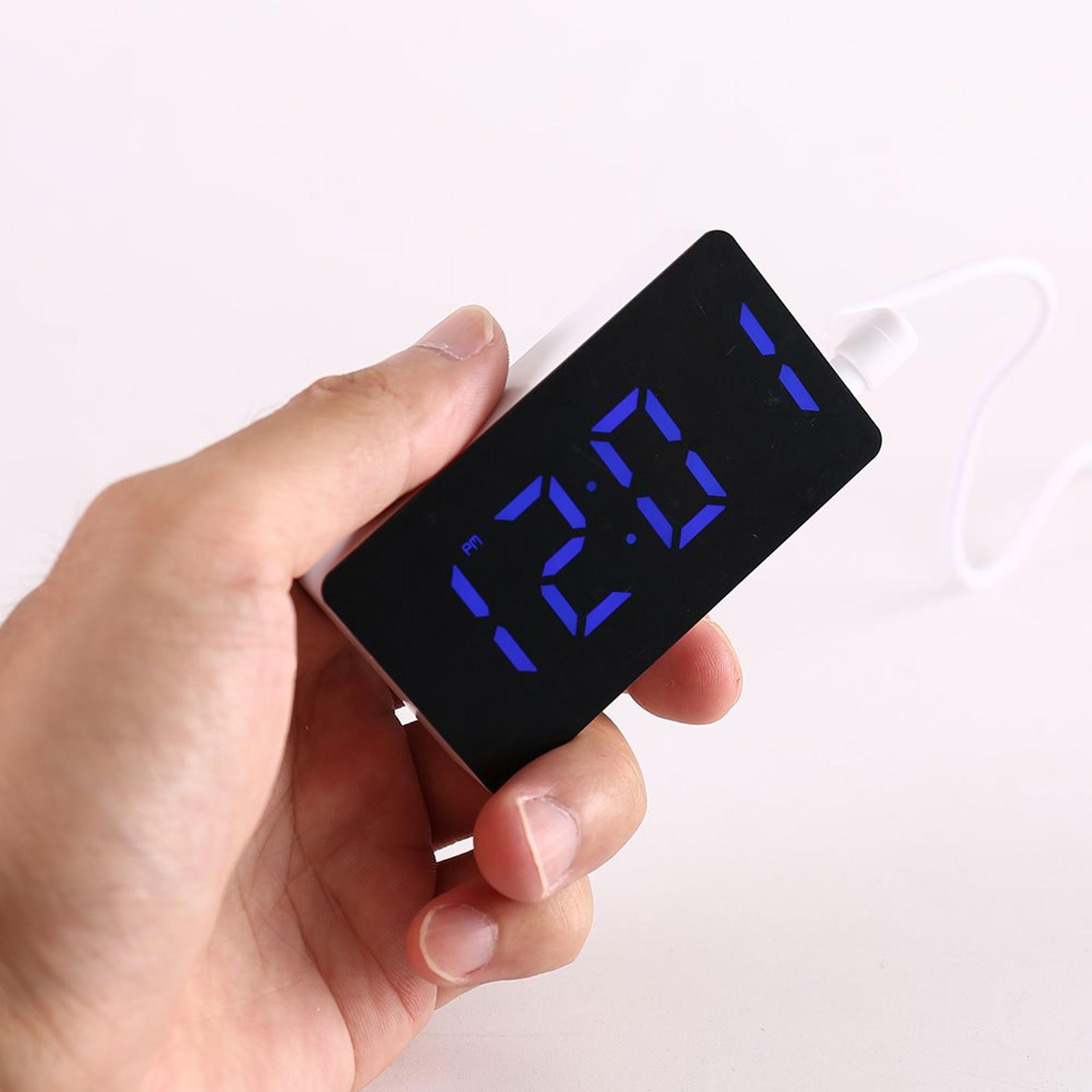 LED Mirror Clock Digital Alarm Clock Smart Bedroom Desk Clock Home Decor 6