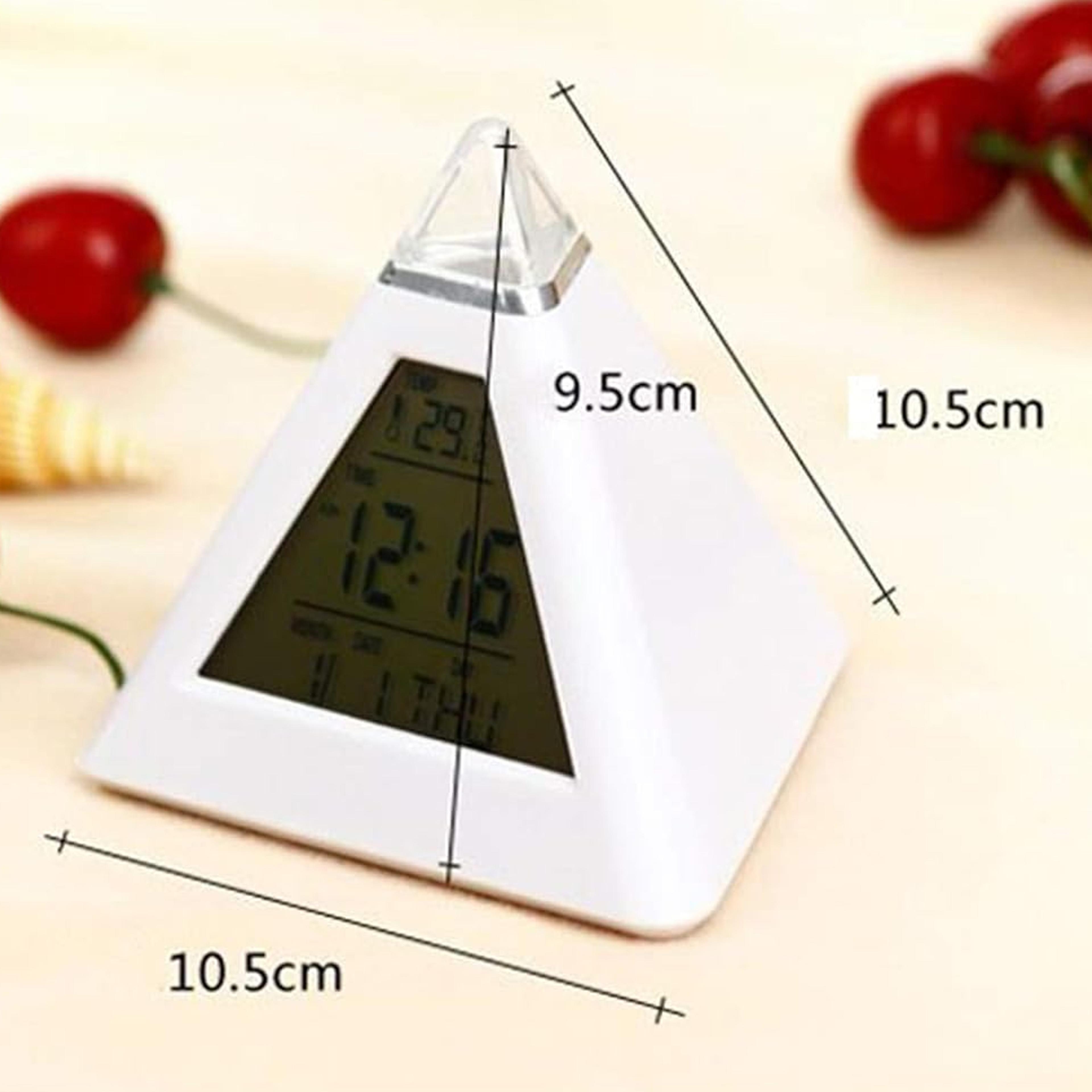 Color LED Digital Alarm Clock Pyramid Night Light Snooze Desk Clock 1