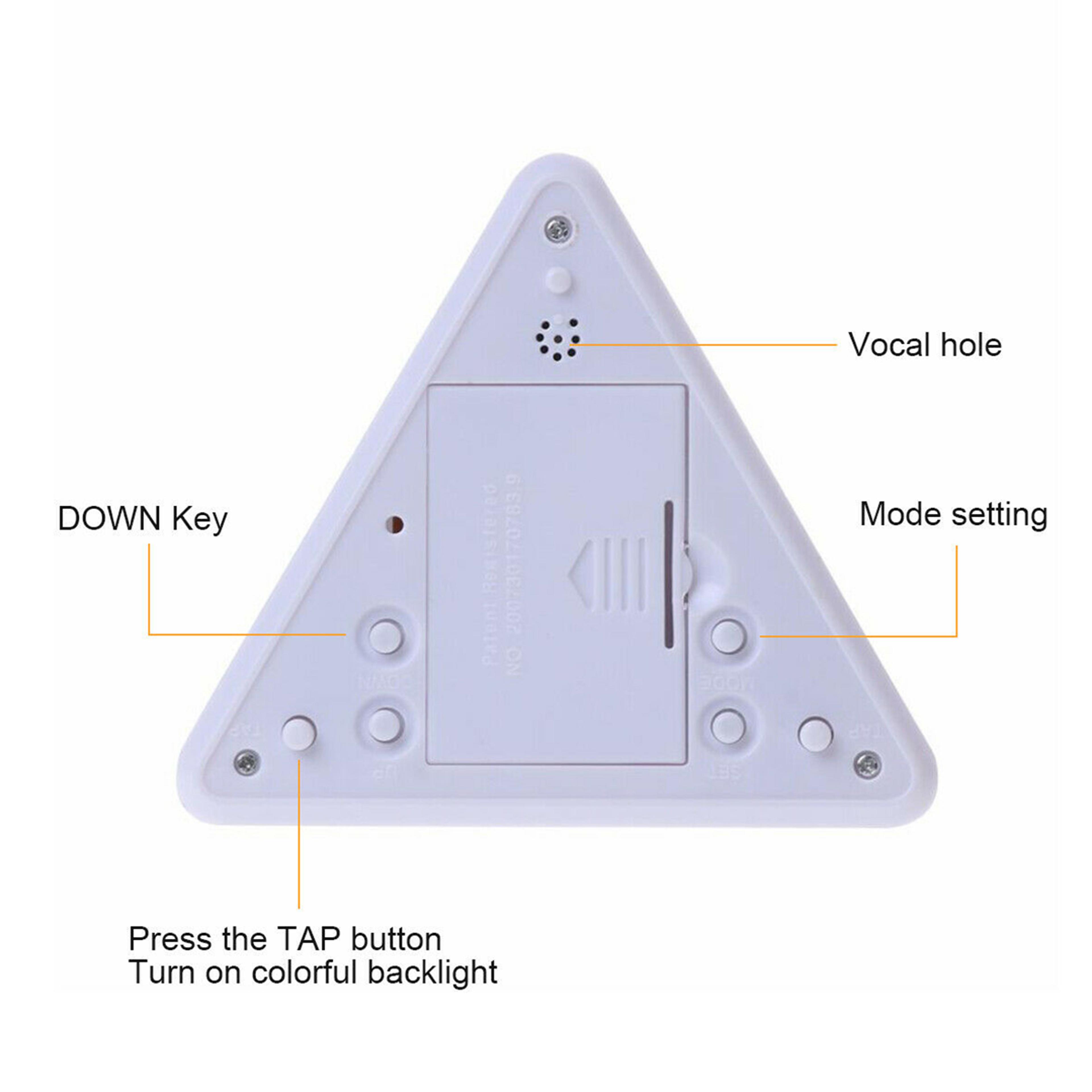 Color LED Digital Alarm Clock Pyramid Night Light Snooze Desk Clock 2