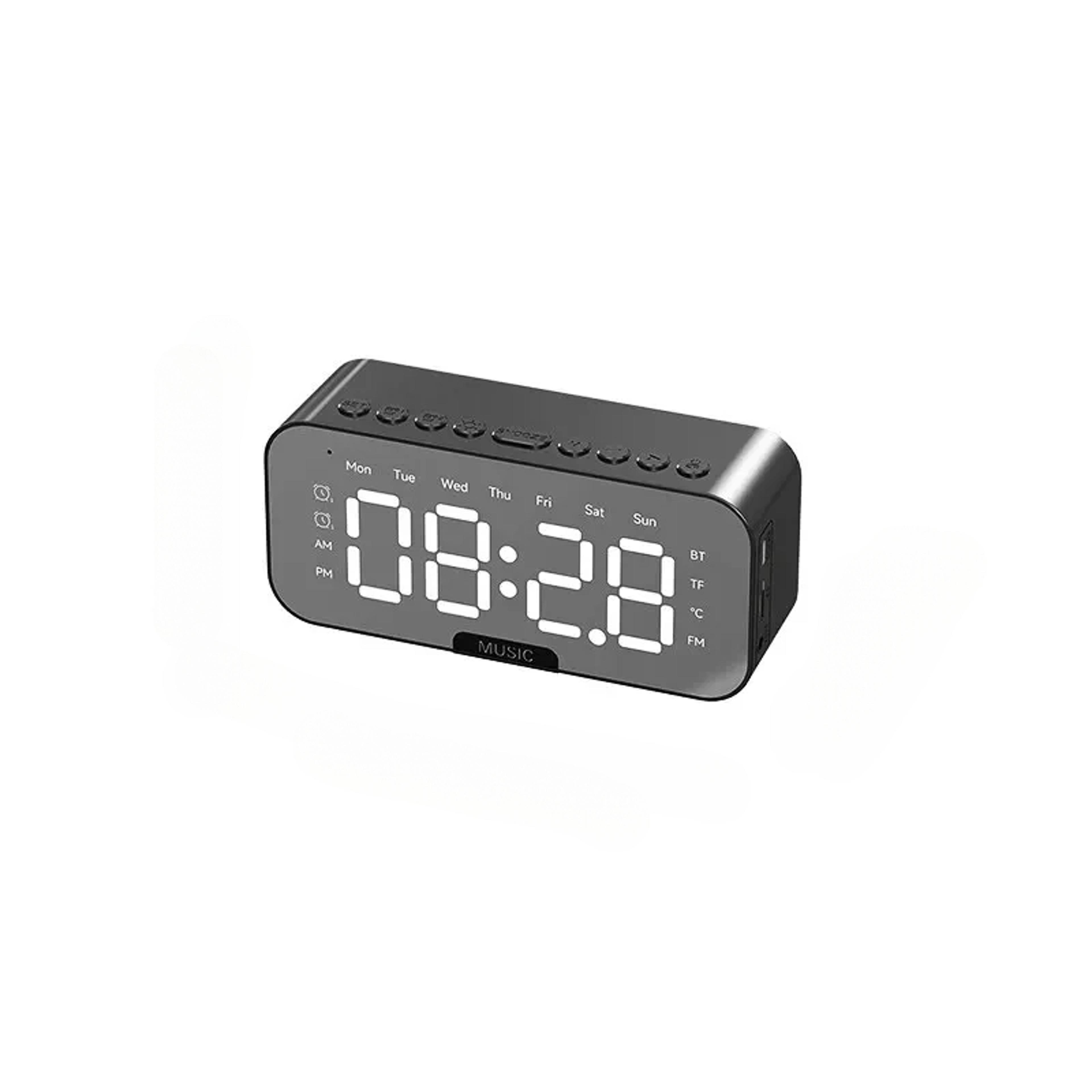 led digital alarm clock with temperature display fm radio bedroom office clock