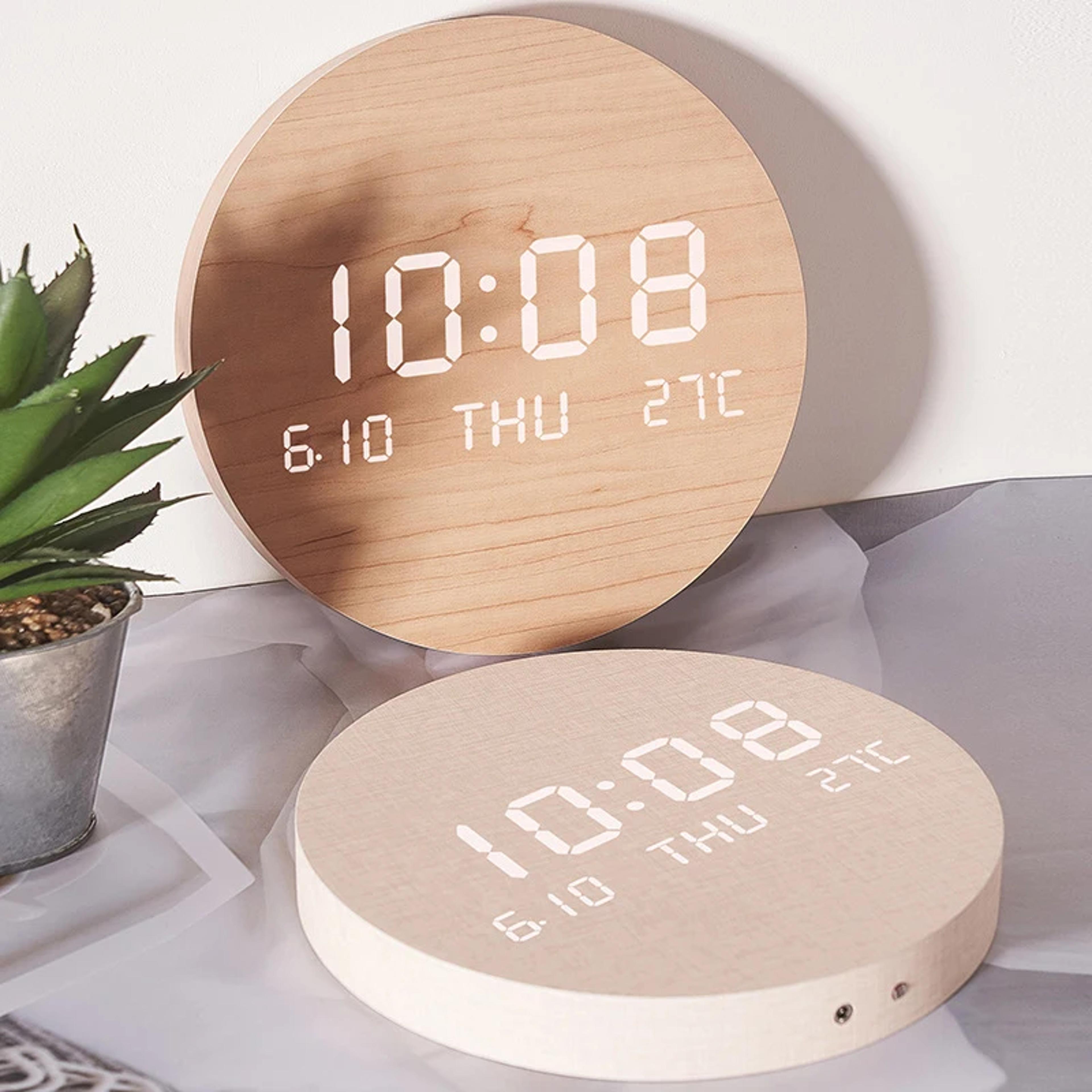 LED Digital Wall Clock Temperature Display Smart Modern Wall Clock For Home Bedroom 6