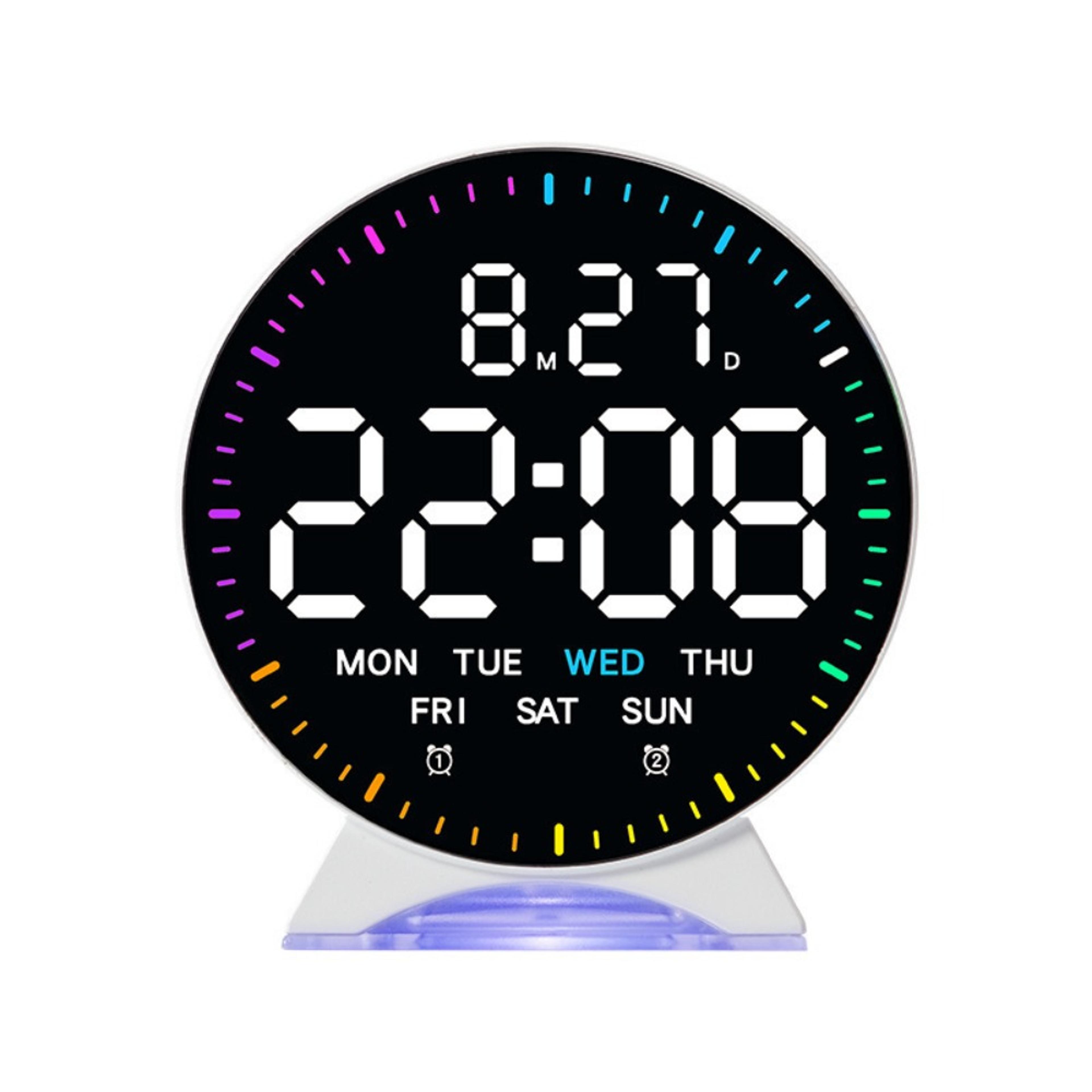 LED Digital Alarm Clock With Date And Week Display Adjustable Brightness Electronic Desk Clock 6