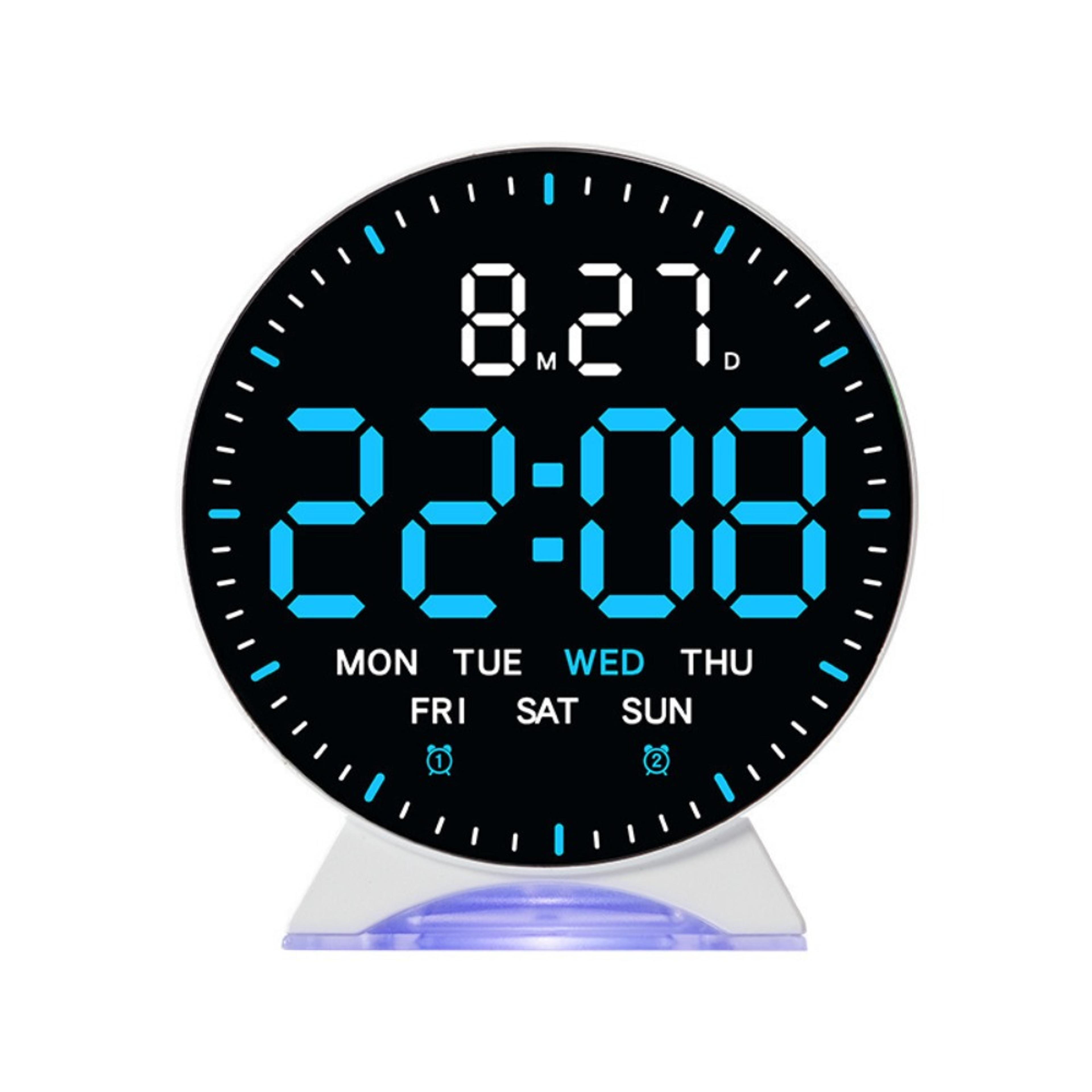 LED Digital Alarm Clock With Date And Week Display Adjustable Brightness Electronic Desk Clock 7