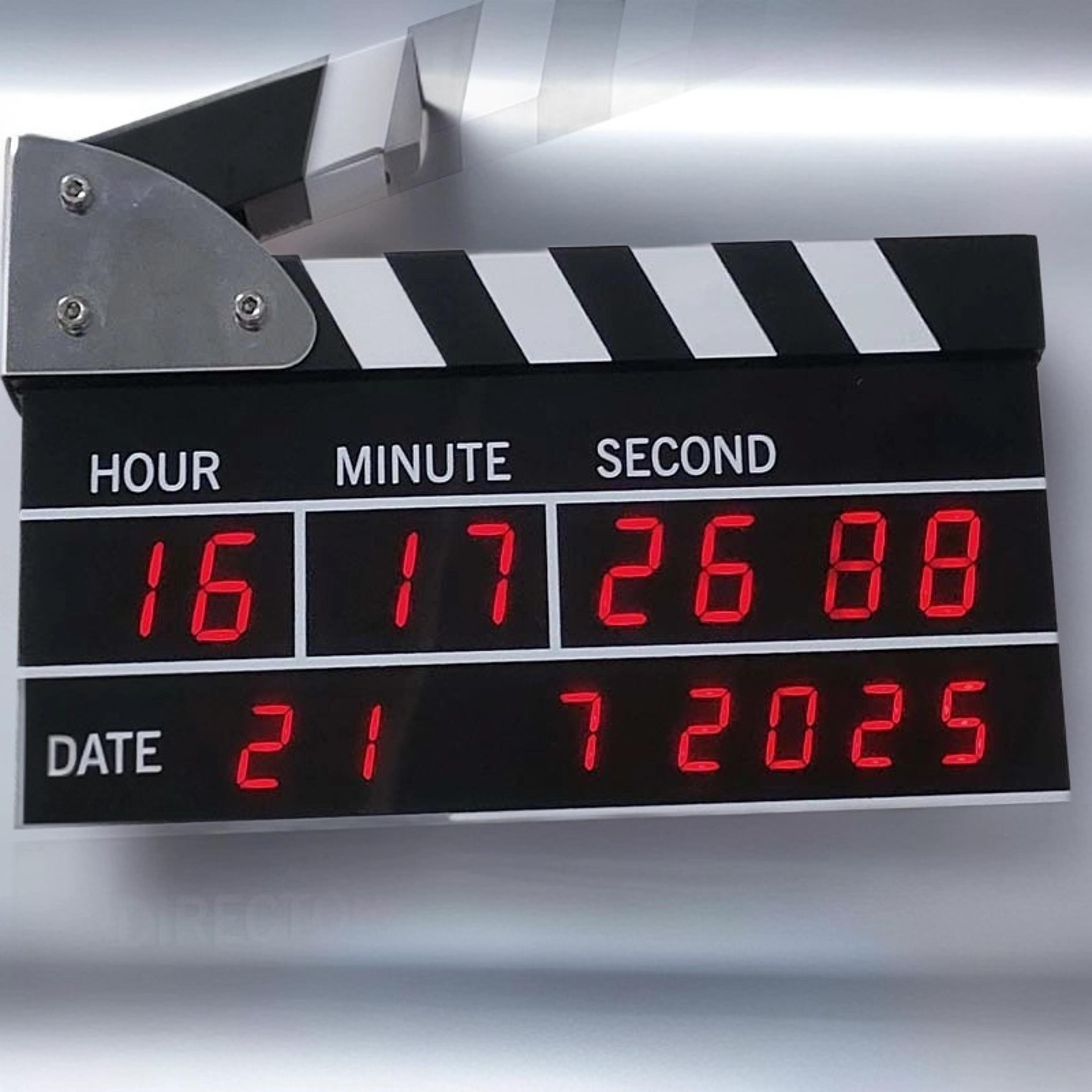 Vintage Movie Slate Alarm Clock LED Digital Desk Clock With Calendar Large Display Retro Home Decor 2