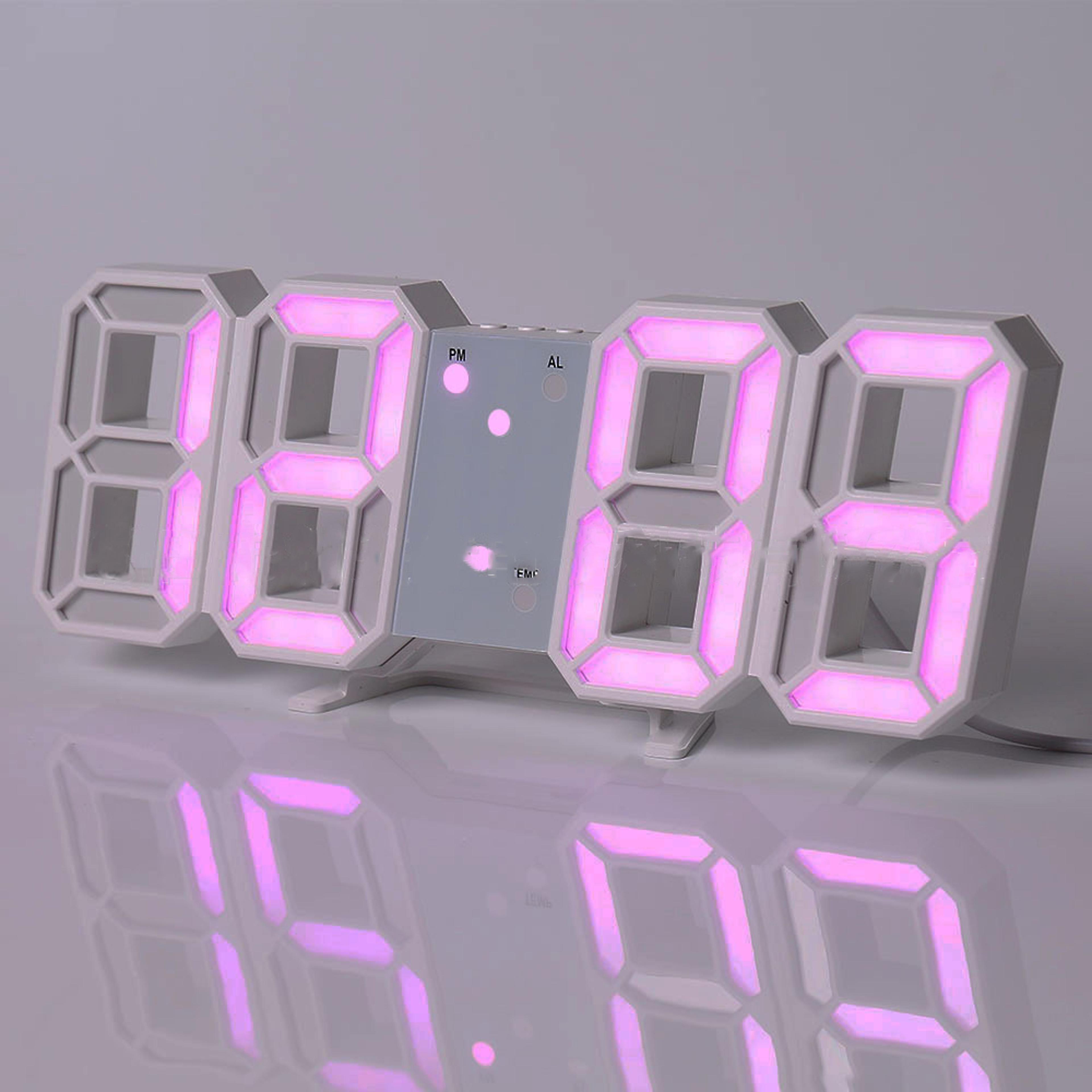 Digital Wall Clock LED Wall Clock Digital Alarm Clock Bedroom Decor Clock Remote Control Clock 14