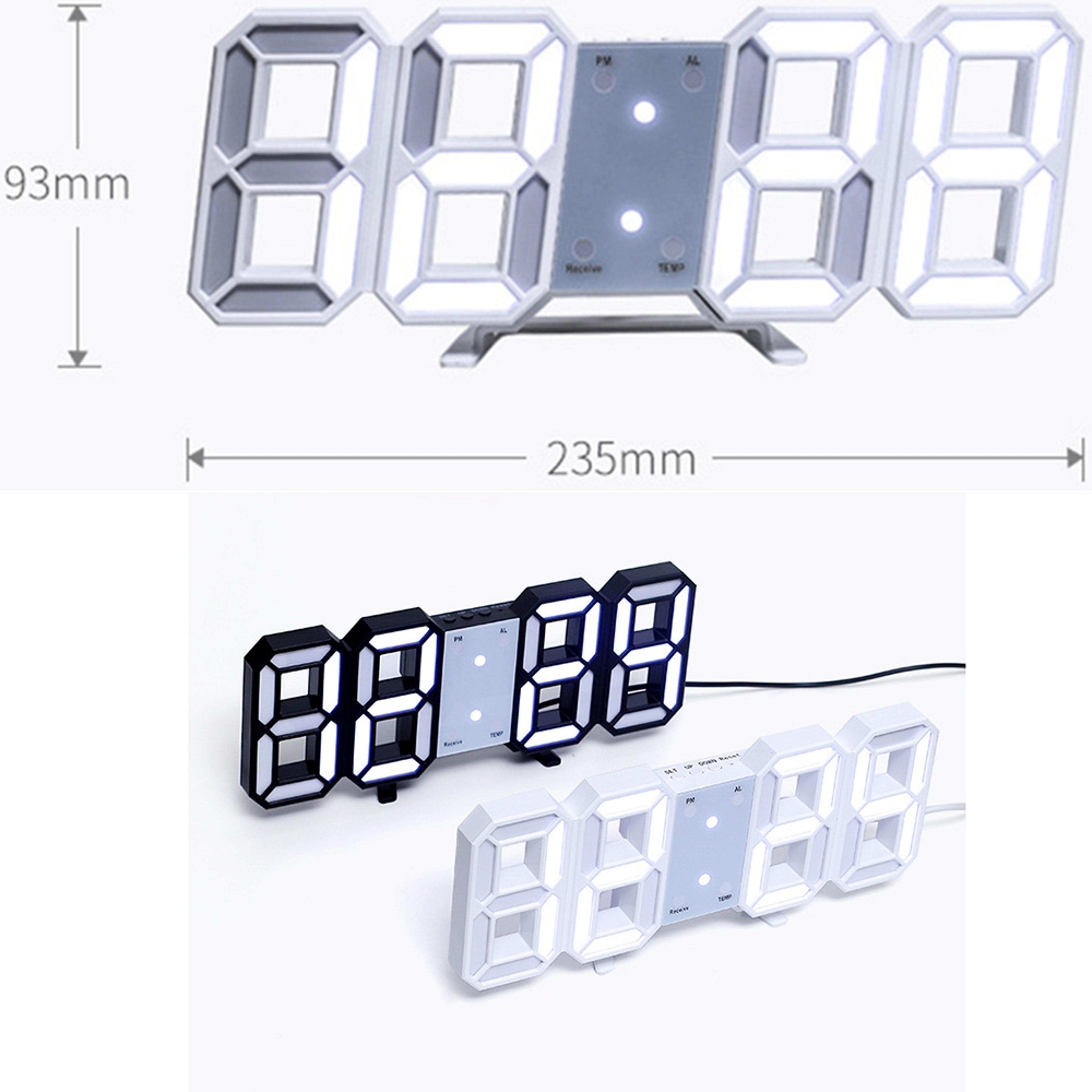 Digital Wall Clock LED Wall Clock Digital Alarm Clock Bedroom Decor Clock Remote Control Clock 16
