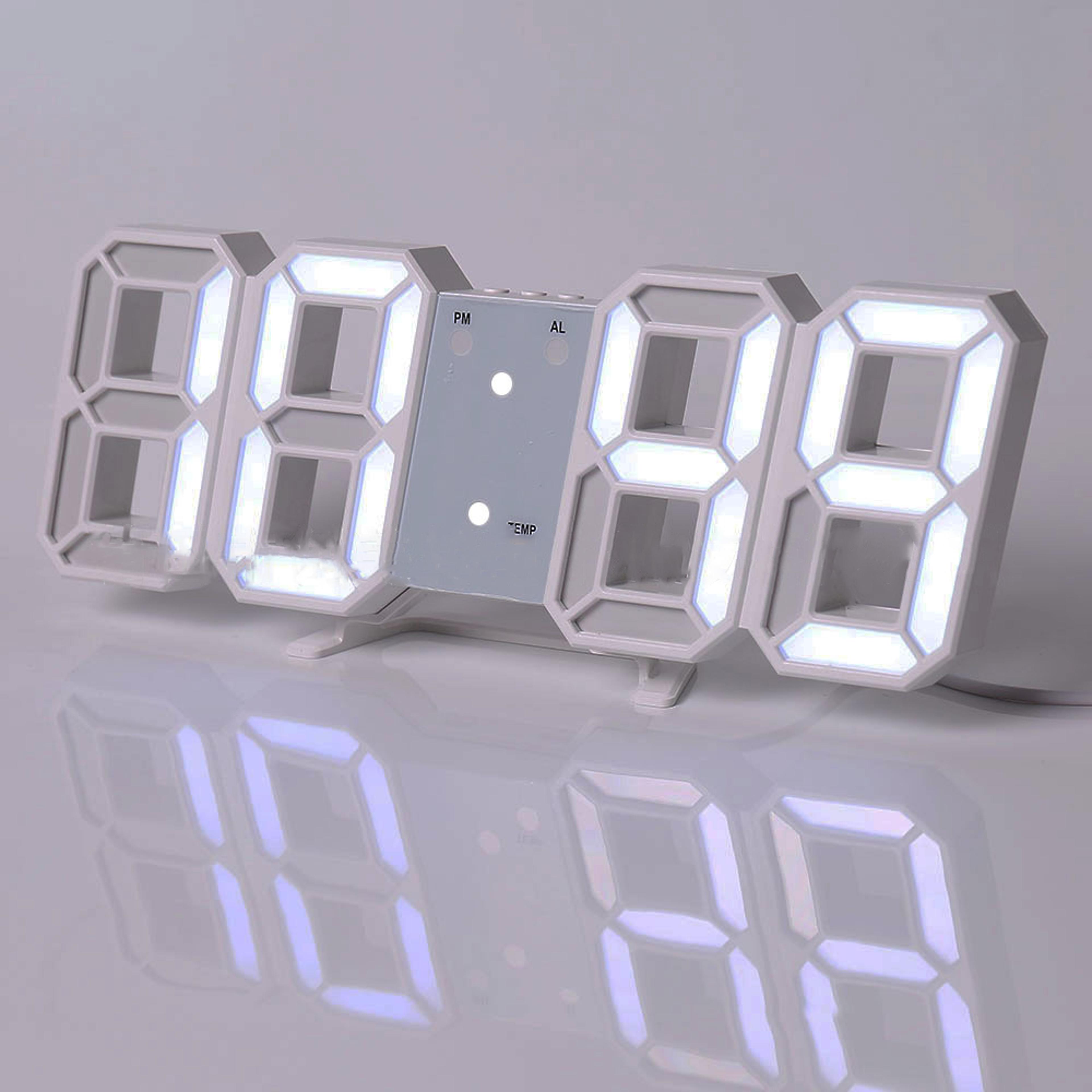 Digital Wall Clock LED Wall Clock Digital Alarm Clock Bedroom Decor Clock Remote Control Clock 1