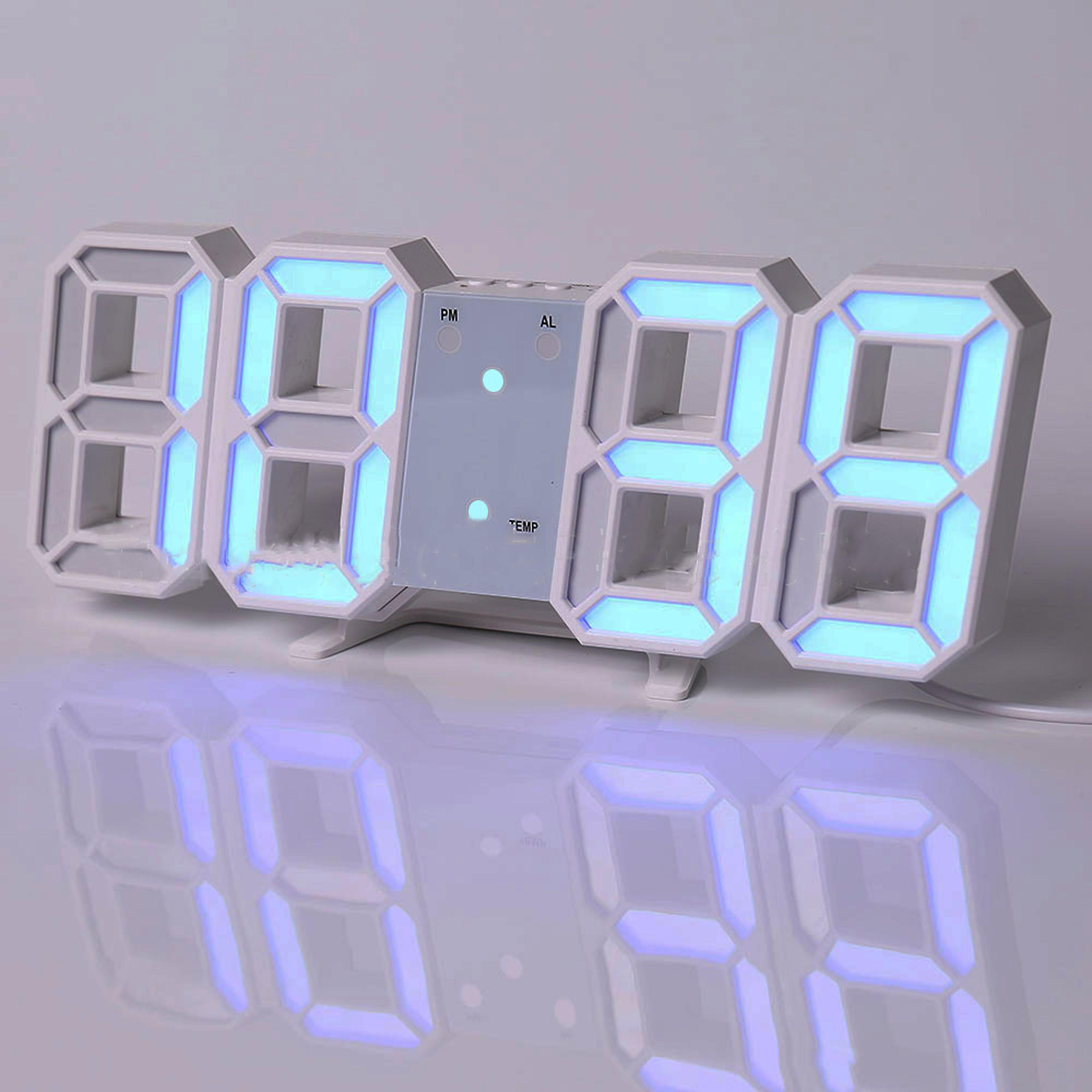 Digital Wall Clock LED Wall Clock Digital Alarm Clock Bedroom Decor Clock Remote Control Clock 2