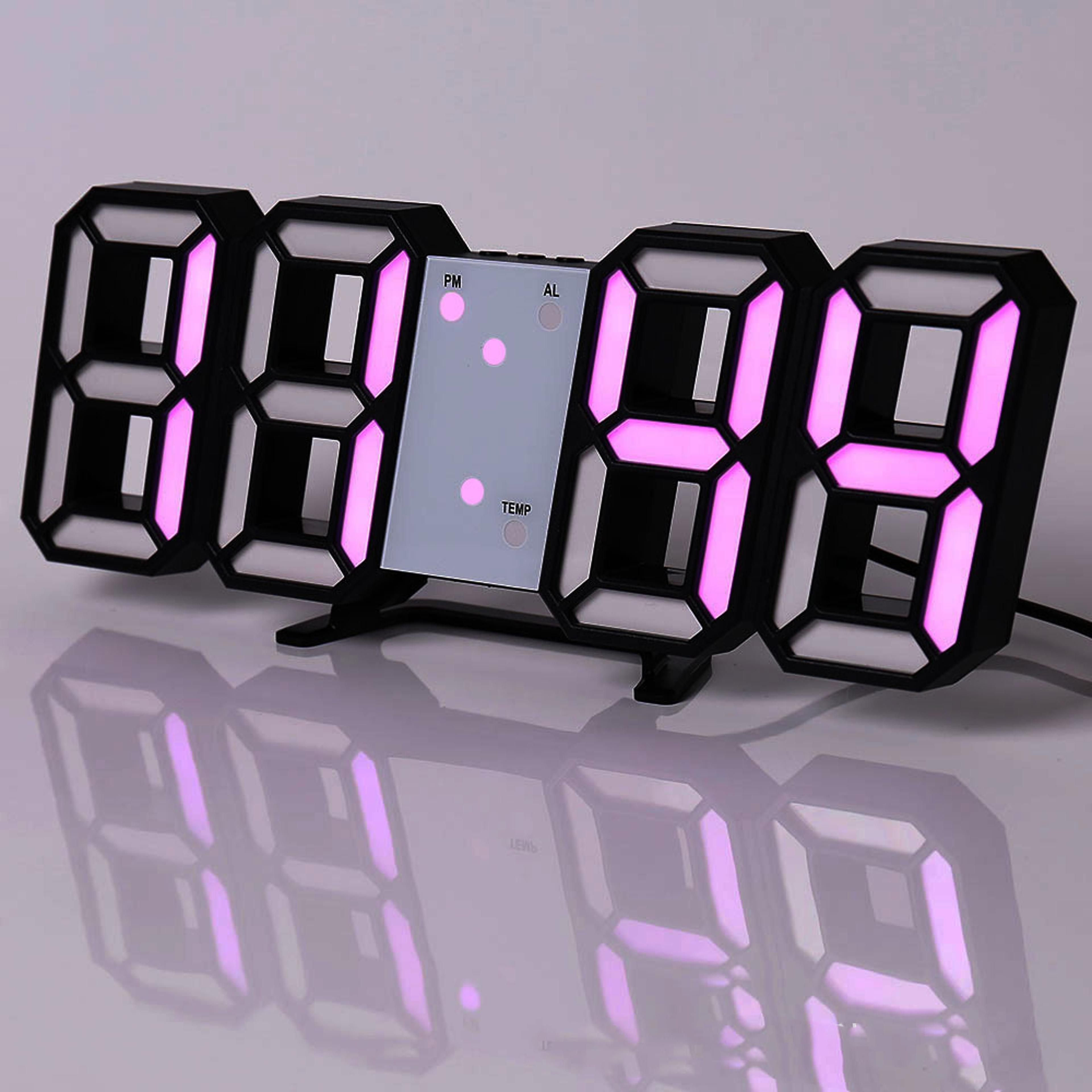 Digital Wall Clock LED Wall Clock Digital Alarm Clock Bedroom Decor Clock Remote Control Clock 3
