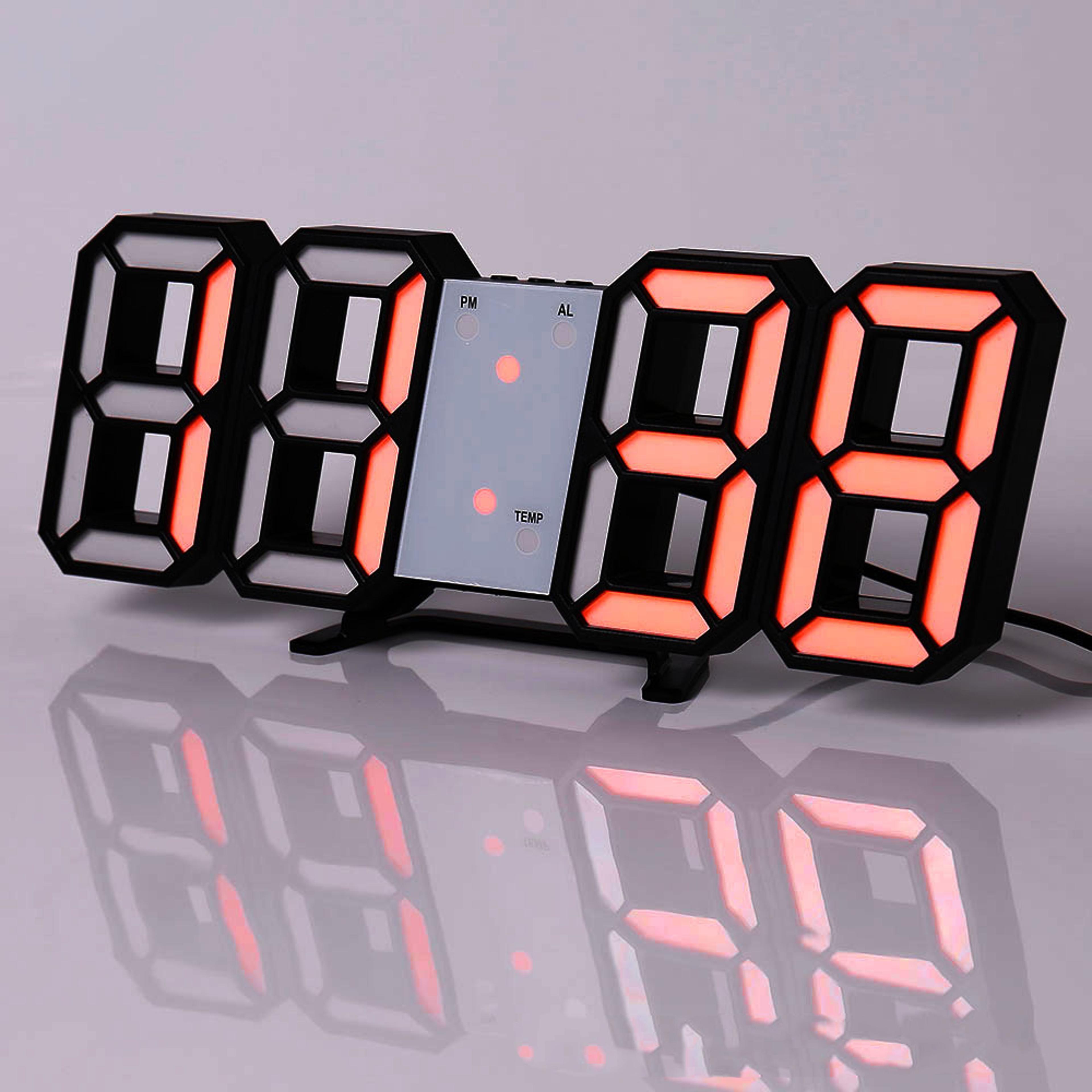 Digital Wall Clock LED Wall Clock Digital Alarm Clock Bedroom Decor Clock Remote Control Clock 4