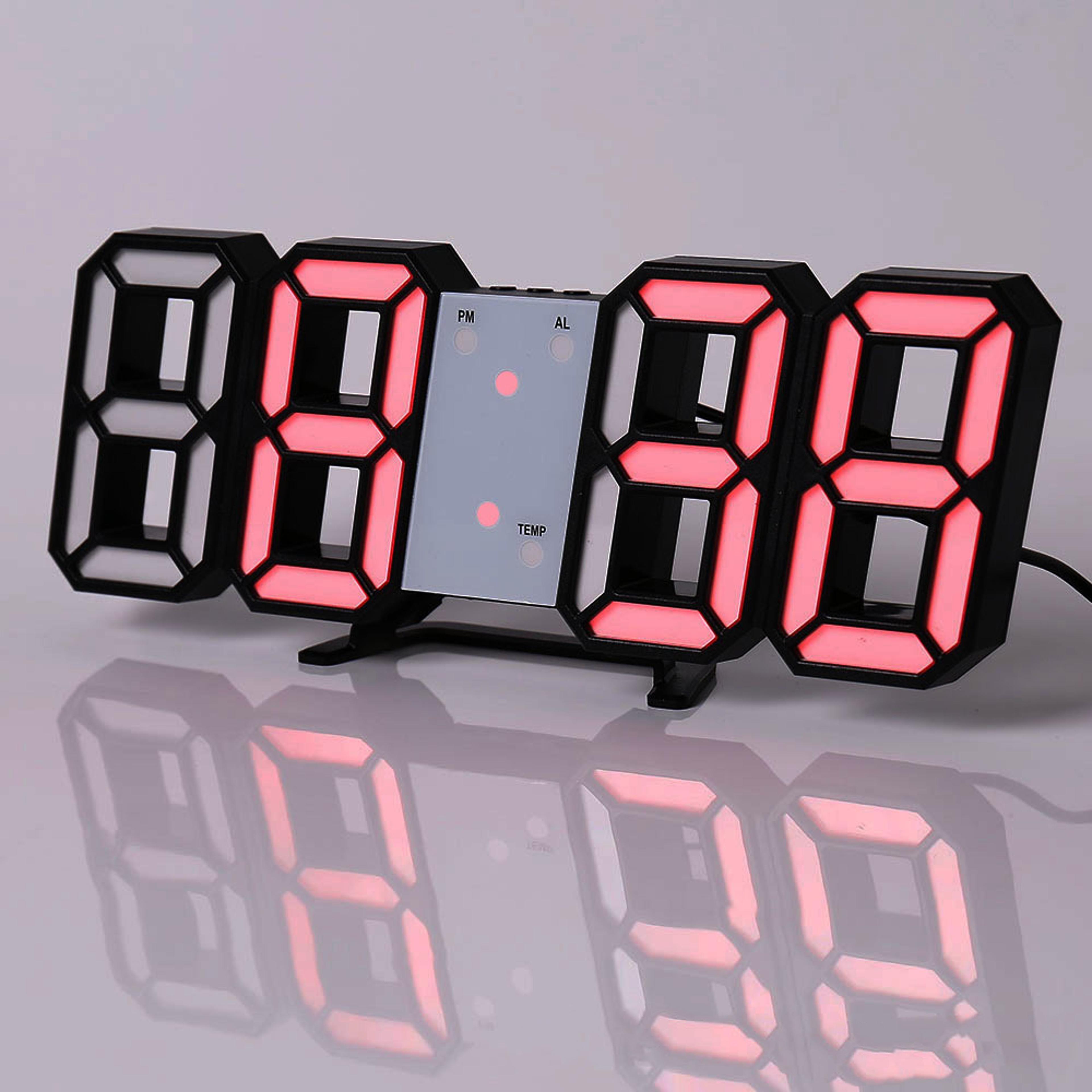 Digital Wall Clock LED Wall Clock Digital Alarm Clock Bedroom Decor Clock Remote Control Clock 5