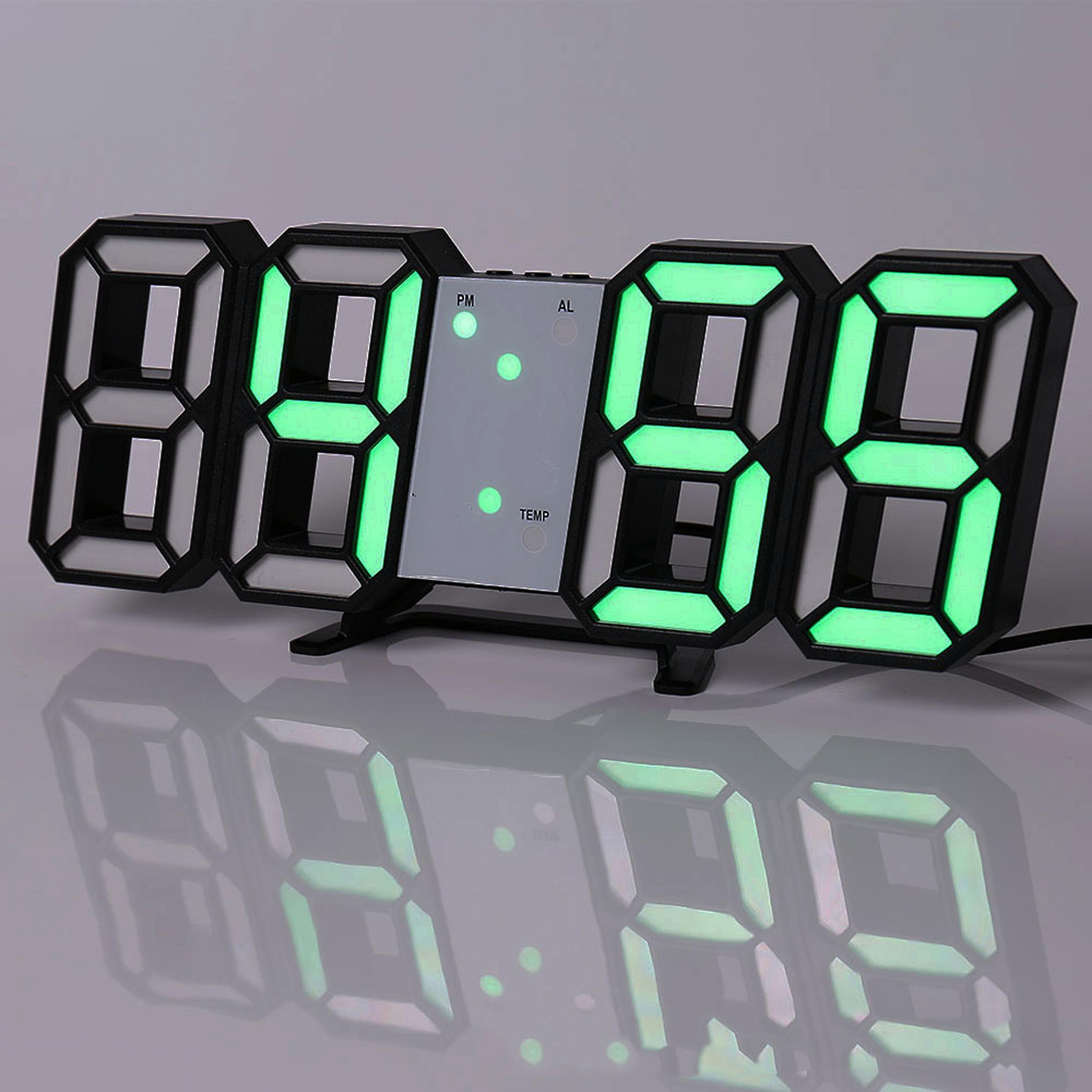 Digital Wall Clock LED Wall Clock Digital Alarm Clock Bedroom Decor Clock Remote Control Clock 6