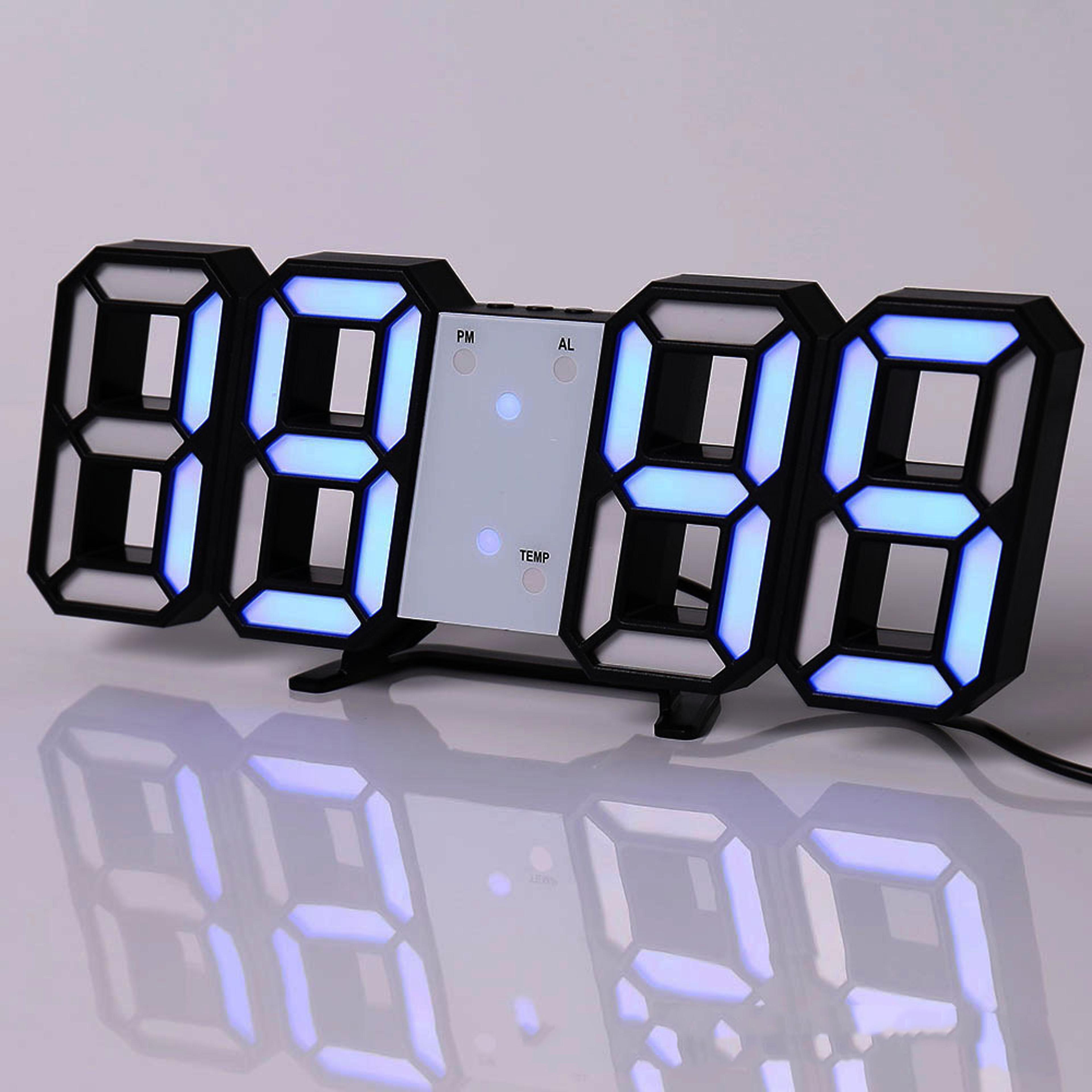 Digital Wall Clock LED Wall Clock Digital Alarm Clock Bedroom Decor Clock Remote Control Clock 8