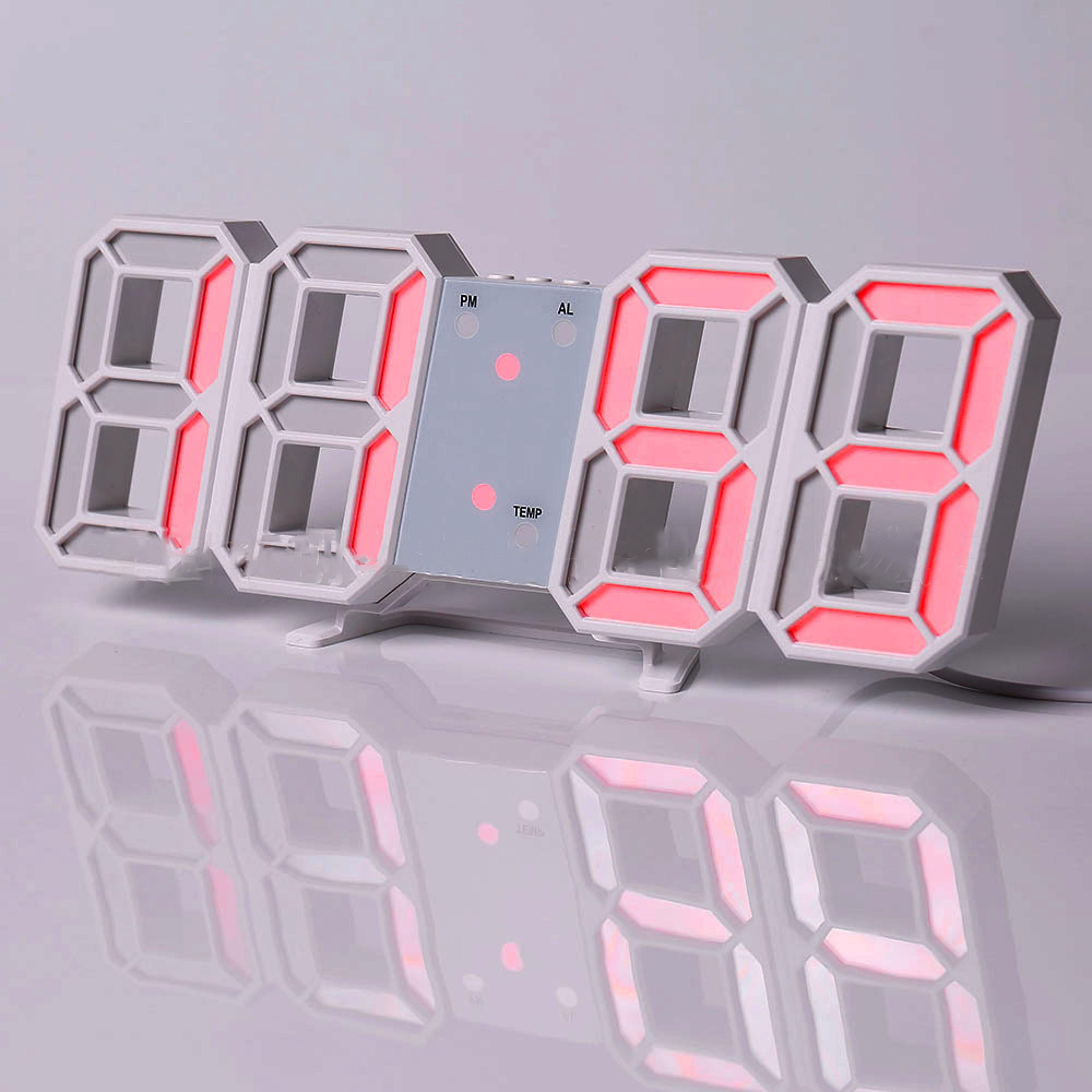 Digital Wall Clock LED Wall Clock Digital Alarm Clock Bedroom Decor Clock Remote Control Clock 11
