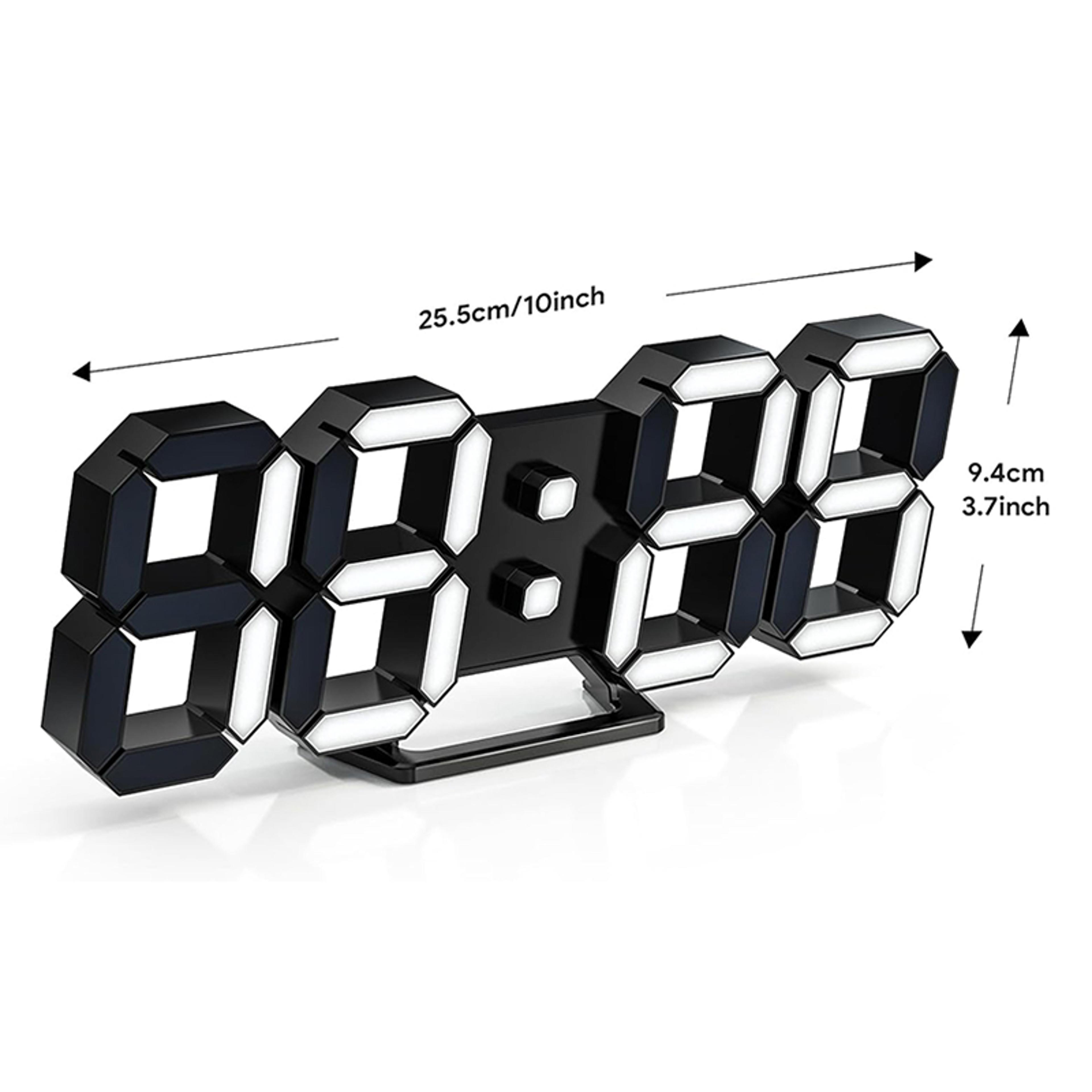 LED Digital Wall Clock Remote Control Alarm Clock Night Light Decor For Bedroom Office Kitchen 6