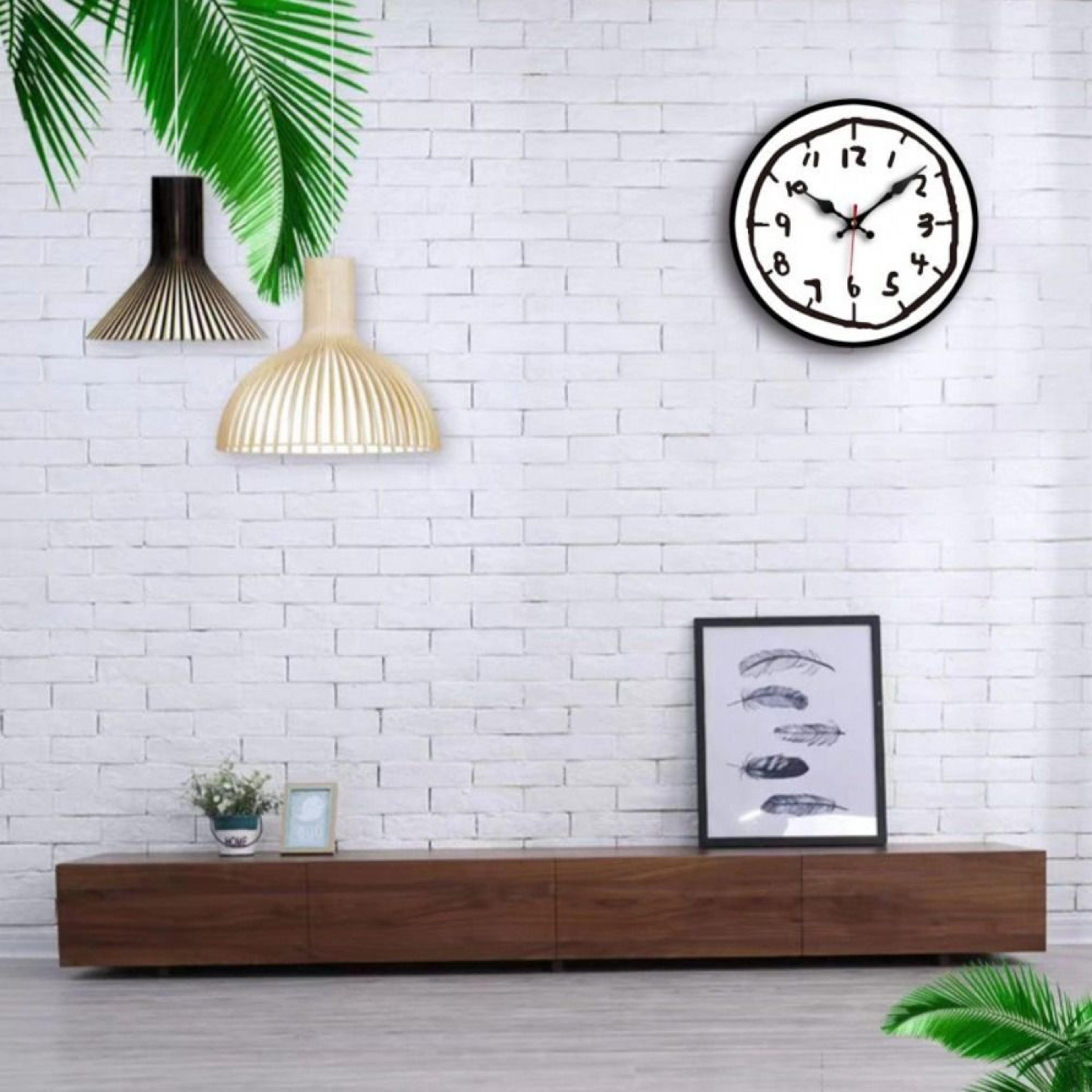 Digital Wall Clock Cartoon Design Silent Round Hanging Clock For Home Decor 4