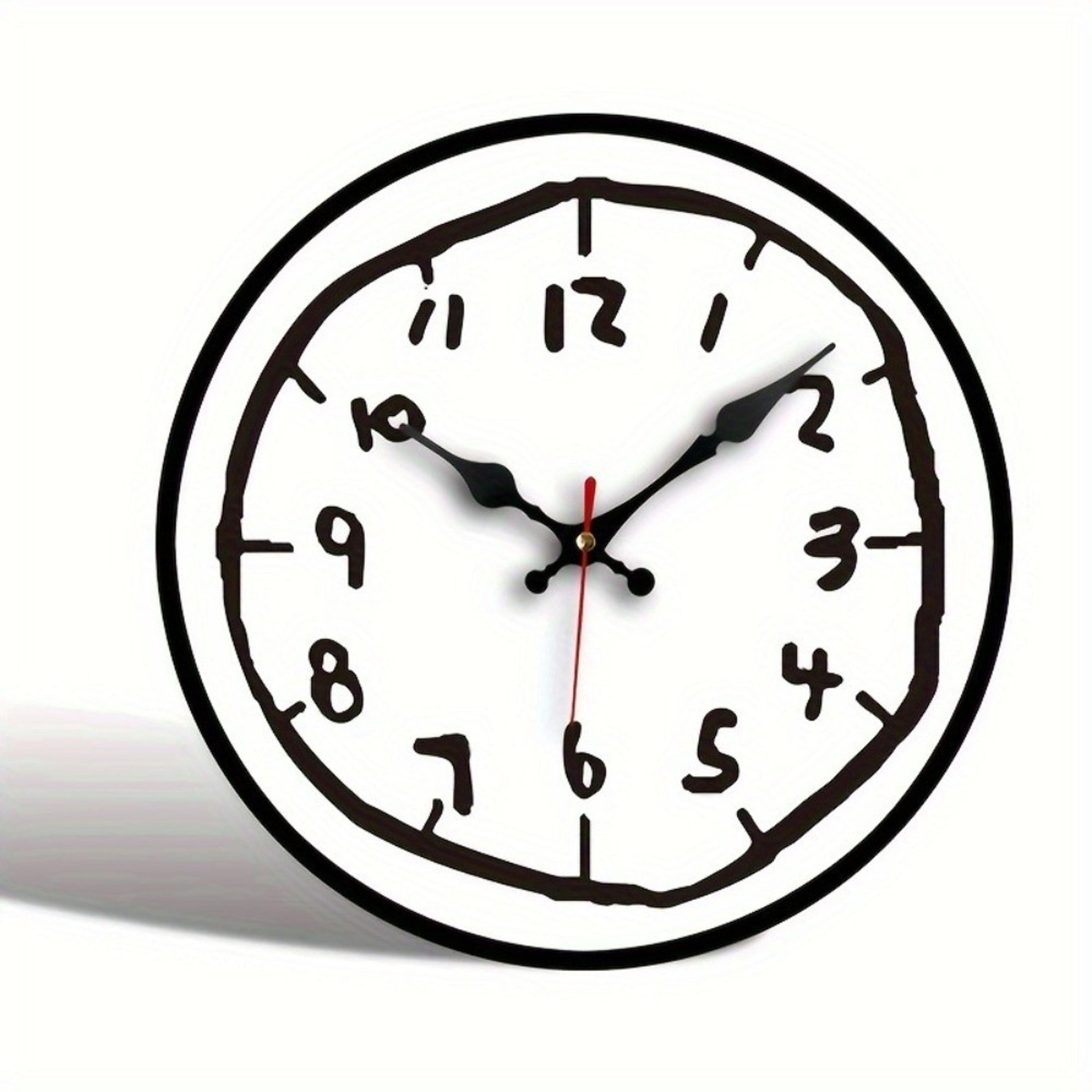 Digital Wall Clock Cartoon Design Silent Round Hanging Clock For Home Decor 1