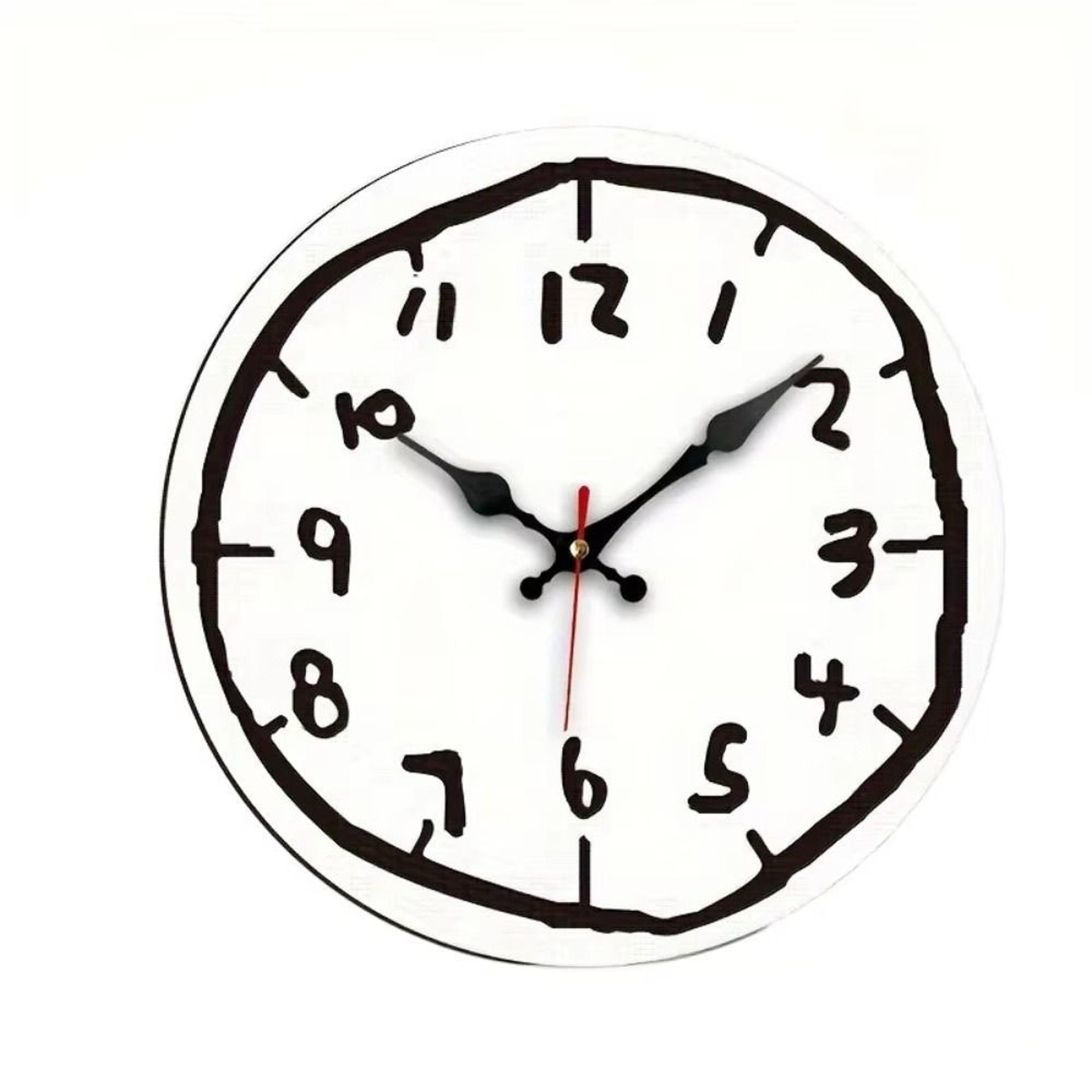 Digital Wall Clock Cartoon Design Silent Round Hanging Clock For Home Decor 3