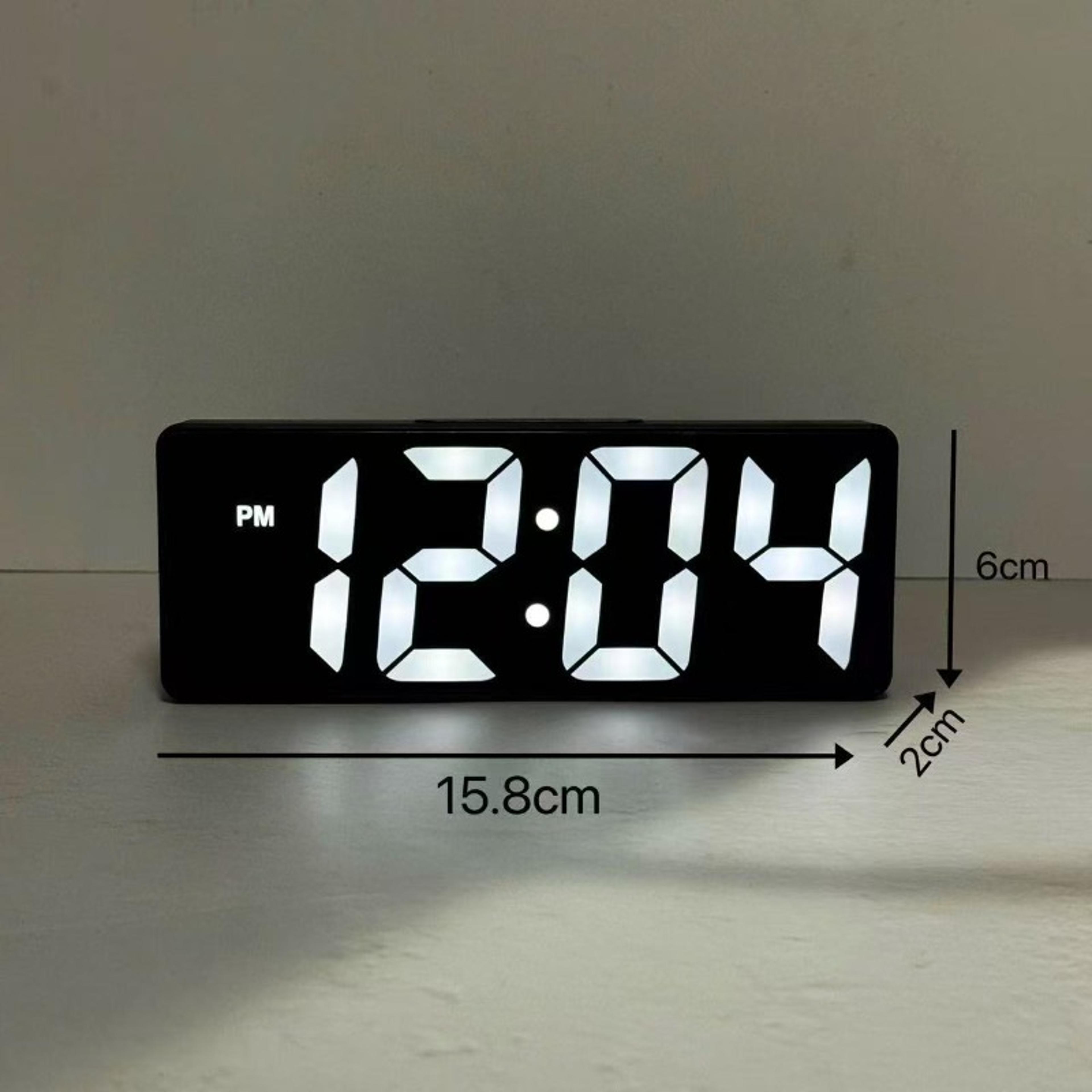 Digital Clock LED Wake Up Light Alarm Clock With Temperature Display 6