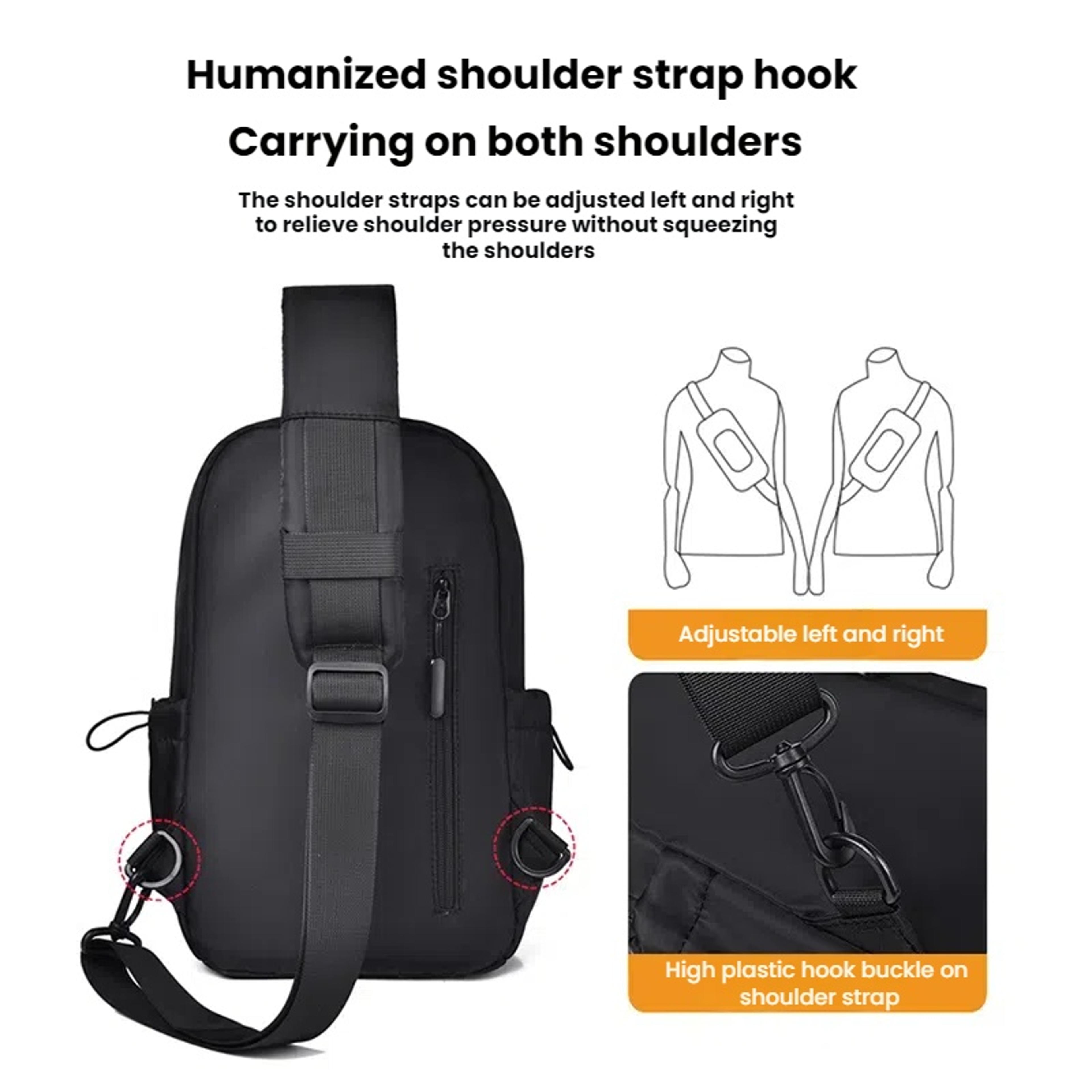 Business Travel Chest Bag For Men Lightweight Crossbody Sling Bag With Adjustable Strap 5