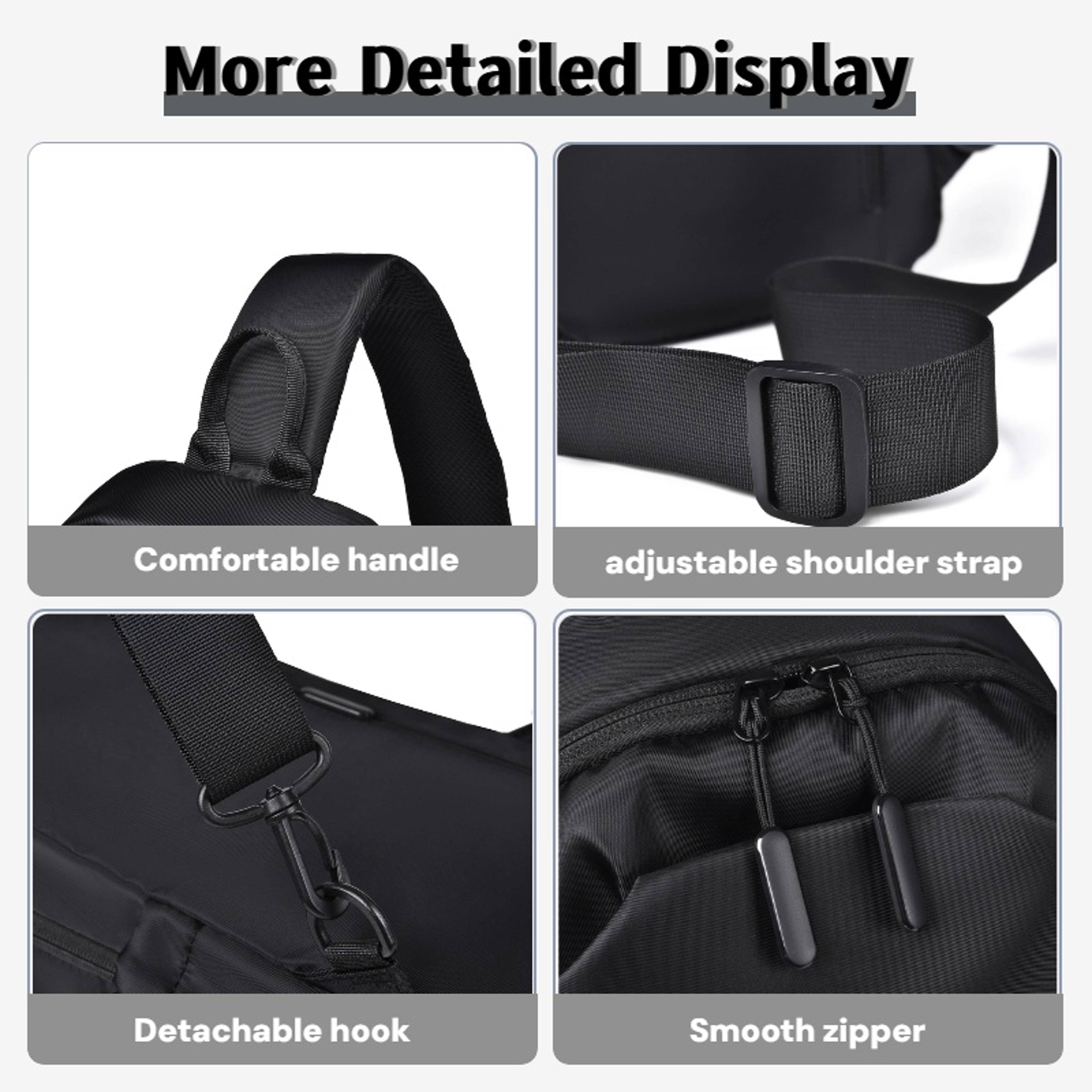 Business Travel Chest Bag For Men Lightweight Crossbody Sling Bag With Adjustable Strap 6