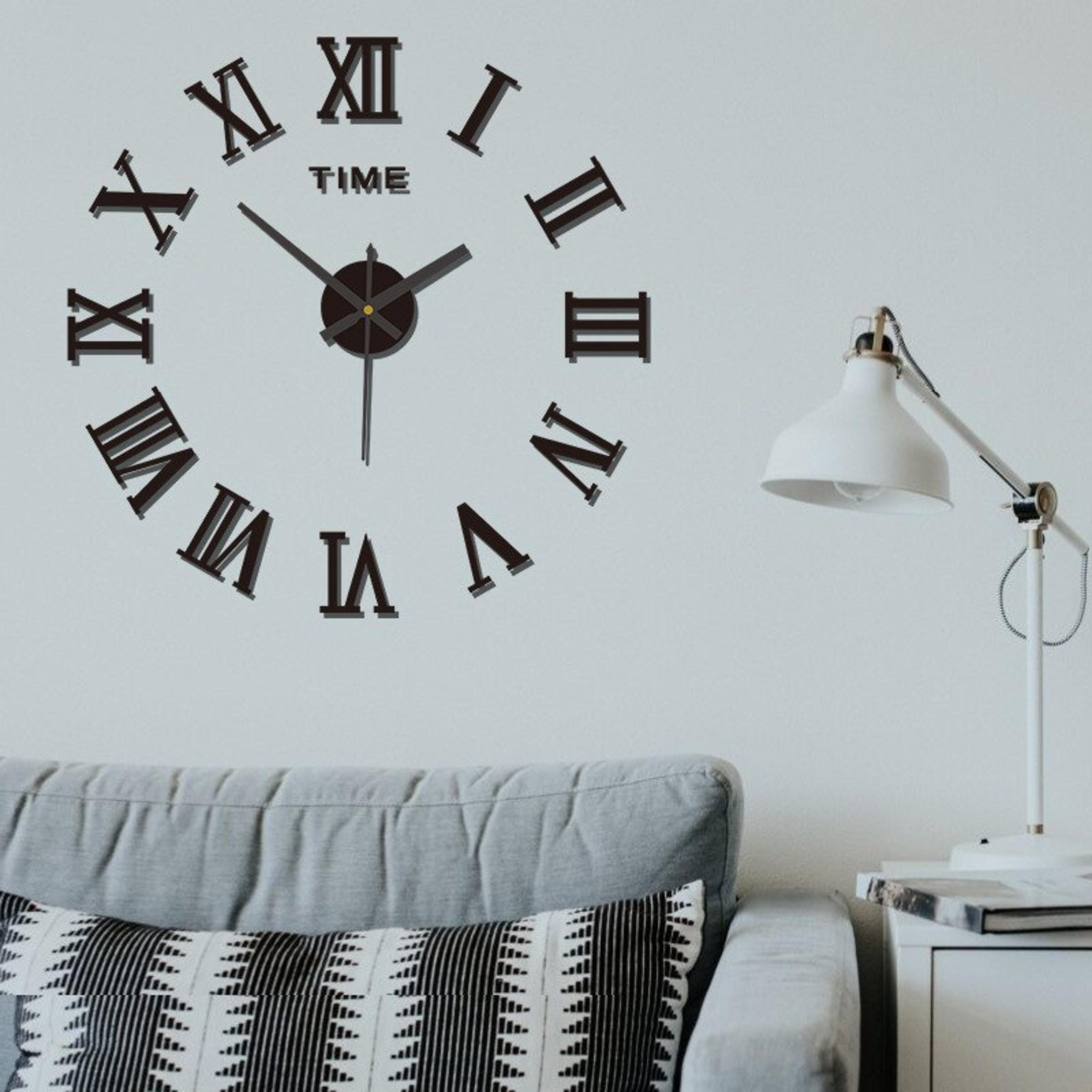 Modern DIY Wall Clock Large 3D Wall Clock Acrylic Roman Numeral Mirror Wall Decor 1