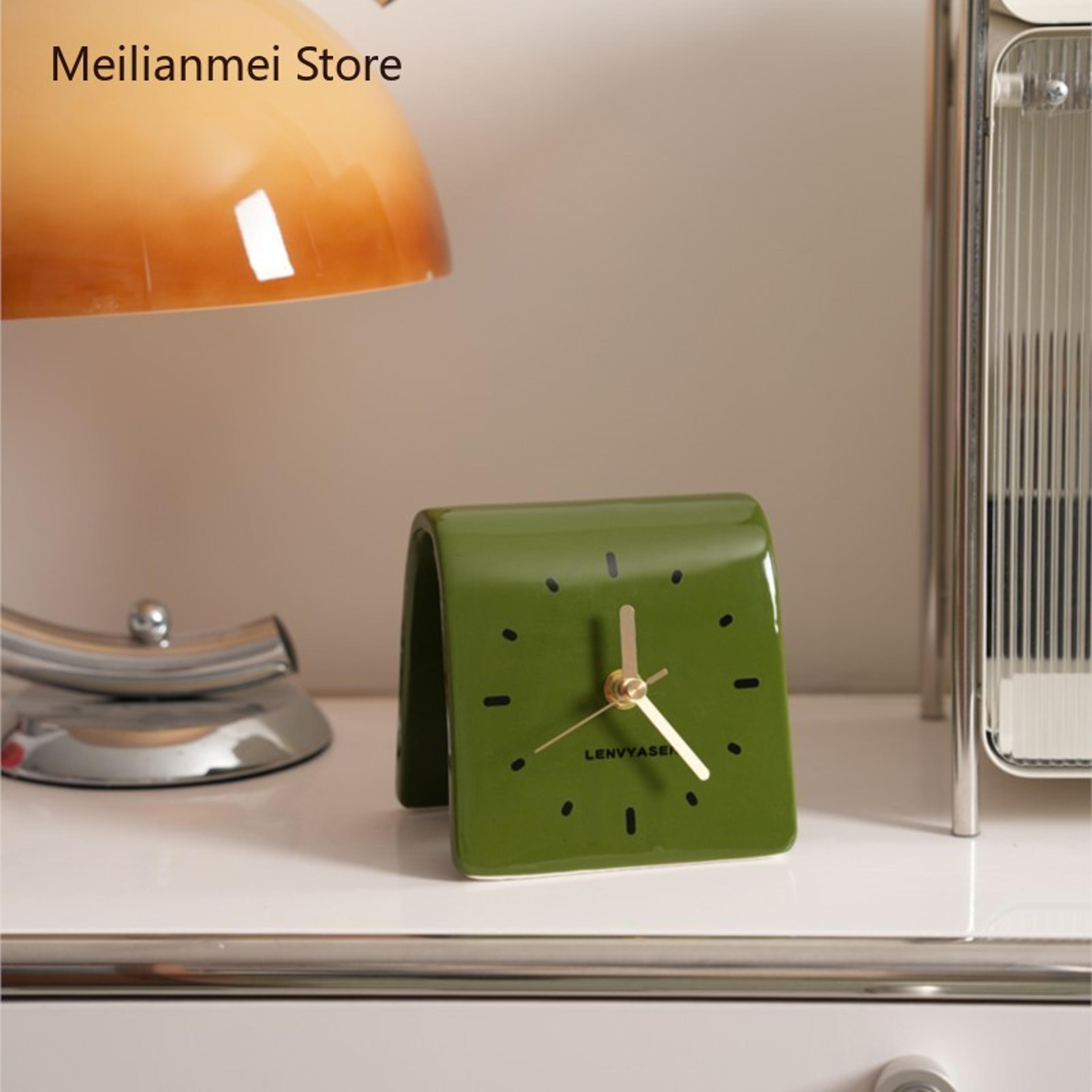 Modern Ceramic Desk Clock Silent Table Clock For Bedroom Living Room Office Home Decor 10